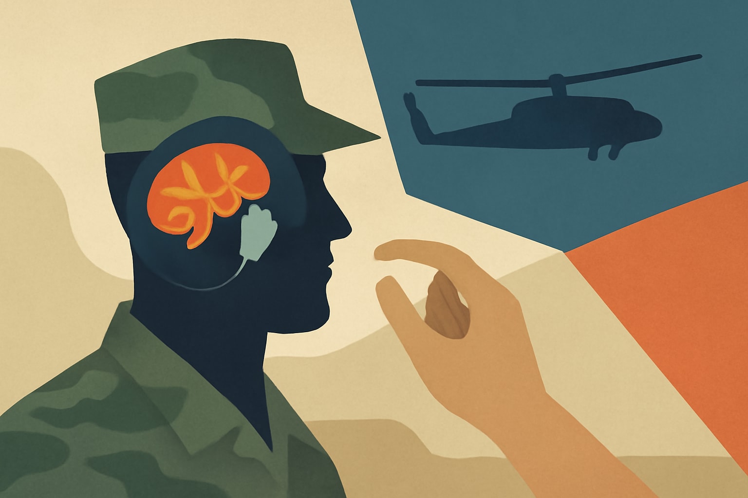 Editorial illustration for: Army Veteran Becomes First VA Patient to Receive Minimally Invasive Epilepsy Treatment