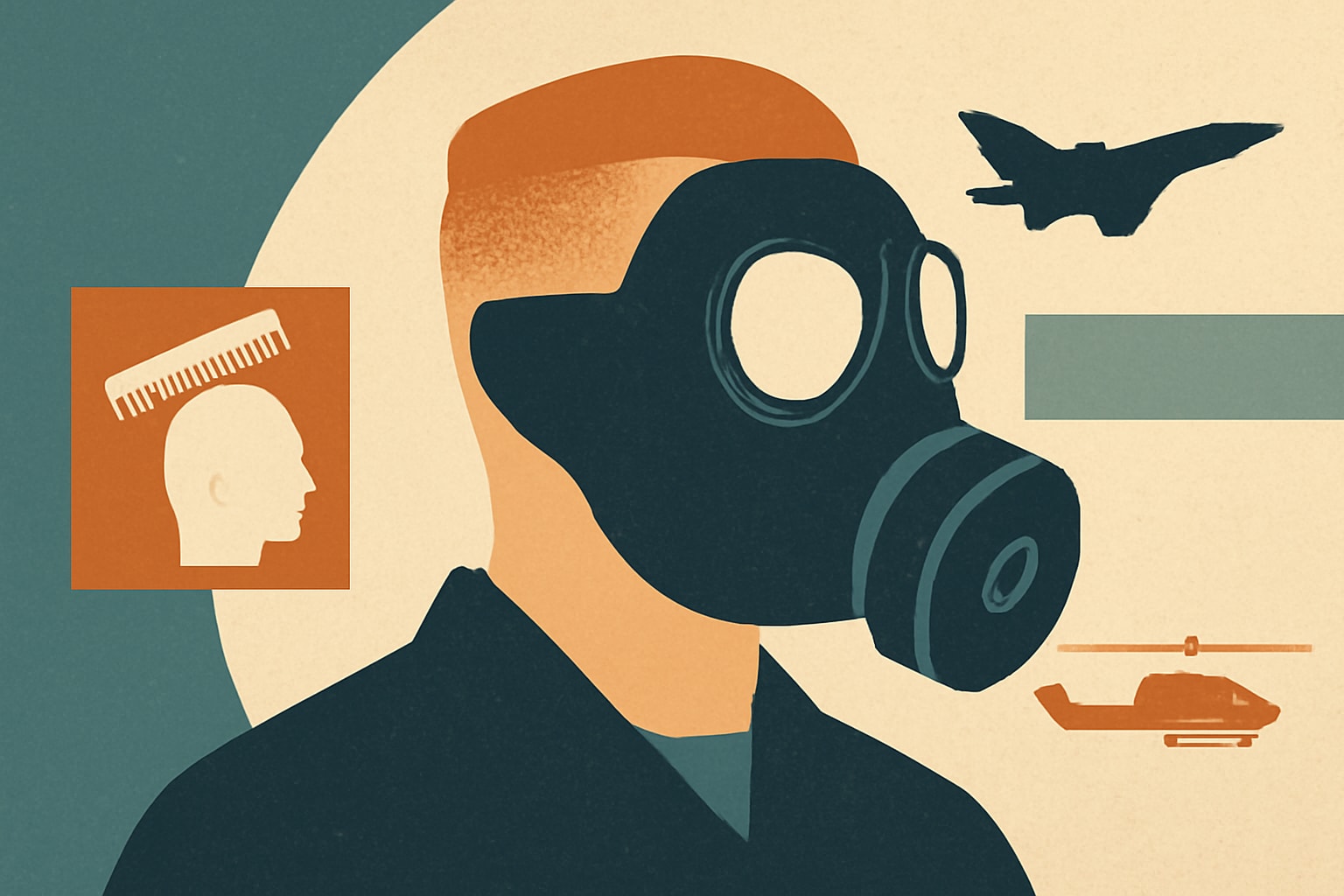 Editorial illustration for: Marines and Navy Mandate Annual Gas Mask Training to Reinforce Grooming Standards