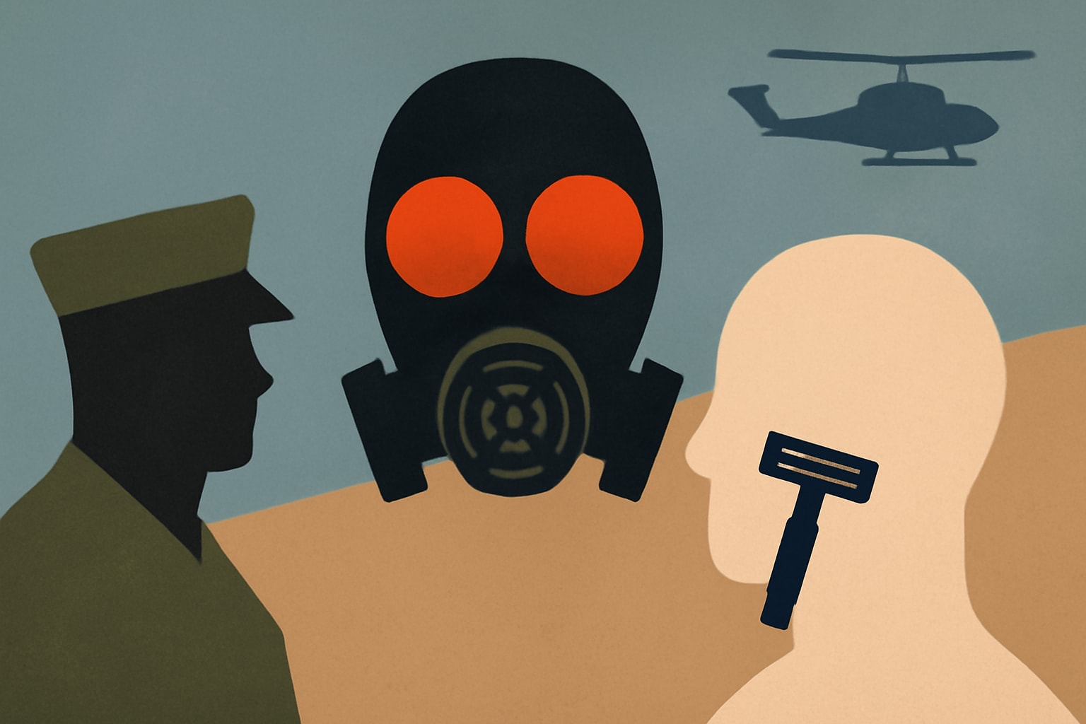Editorial illustration for: Marine Corps and Navy Update Gas Mask Training to Enforce Shaving Rules