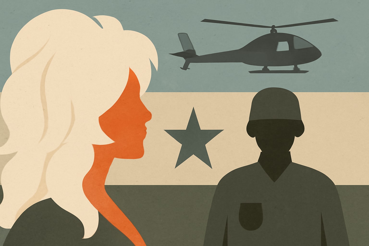 Editorial illustration for: Dolly Parton, Dead at 80, Spent Decades Supporting US Troops and Veterans