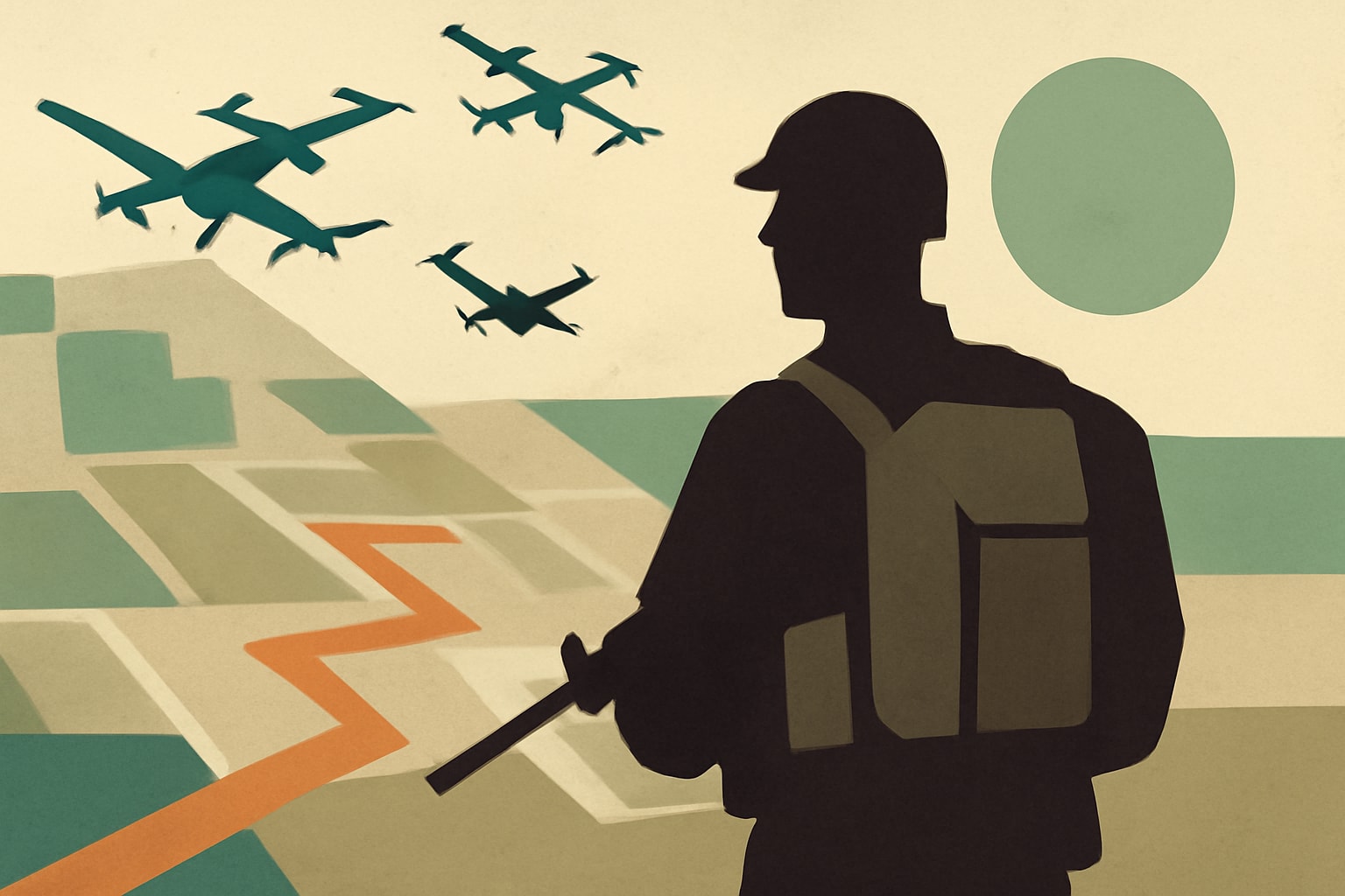 Editorial illustration for: Marine Corps Releases Roadmap for Infantry in Drone-Covered World