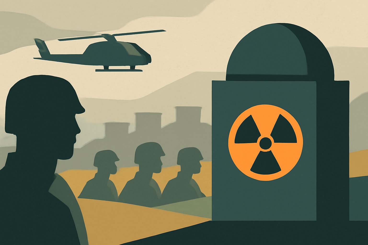 Editorial illustration for: Army to Host Nuclear Microreactors at Forts Bragg, Campbell, Hood, Benning, and Drum