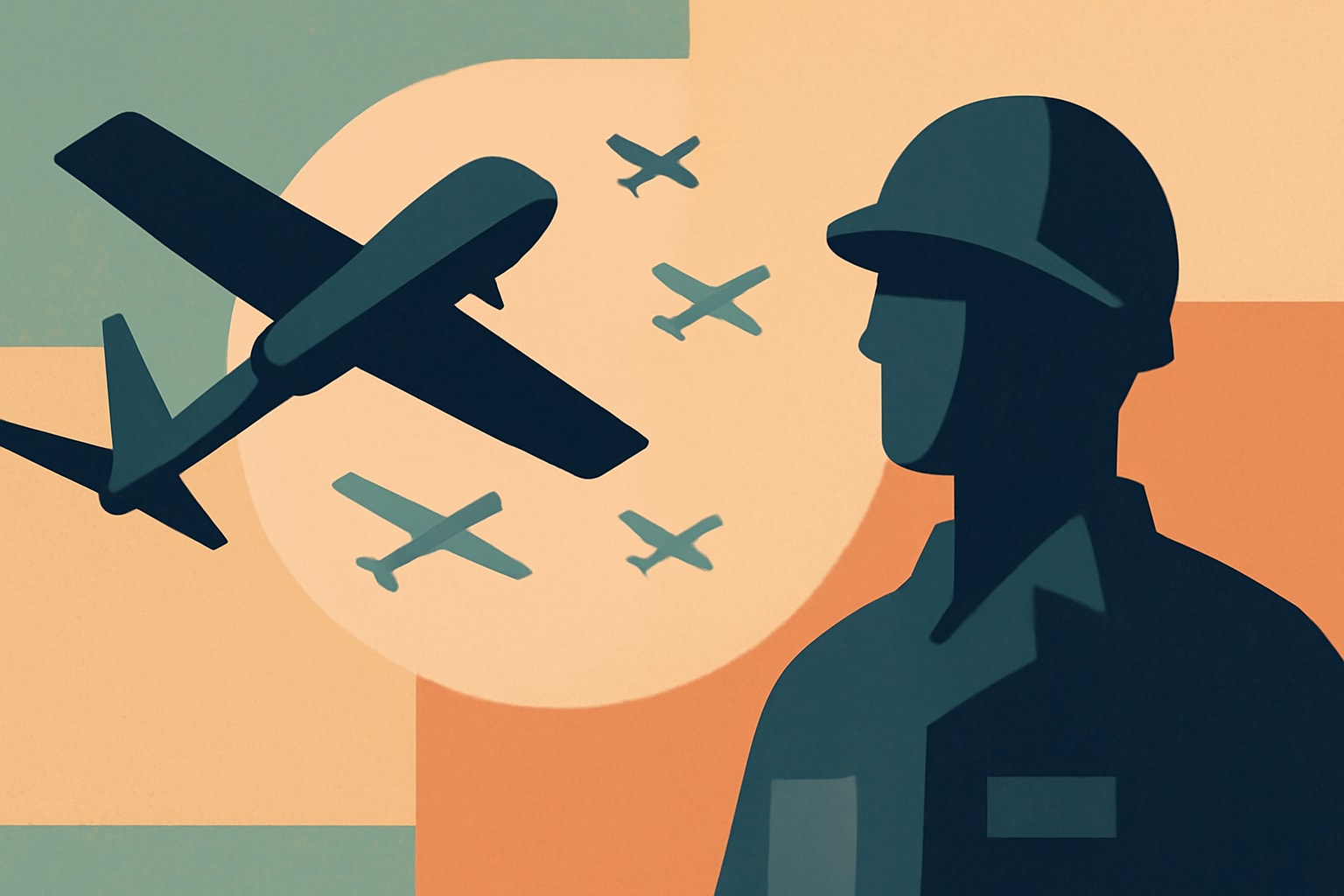Editorial illustration for: Japan Approves Mass Production of 3D-Printed Interceptor Drones