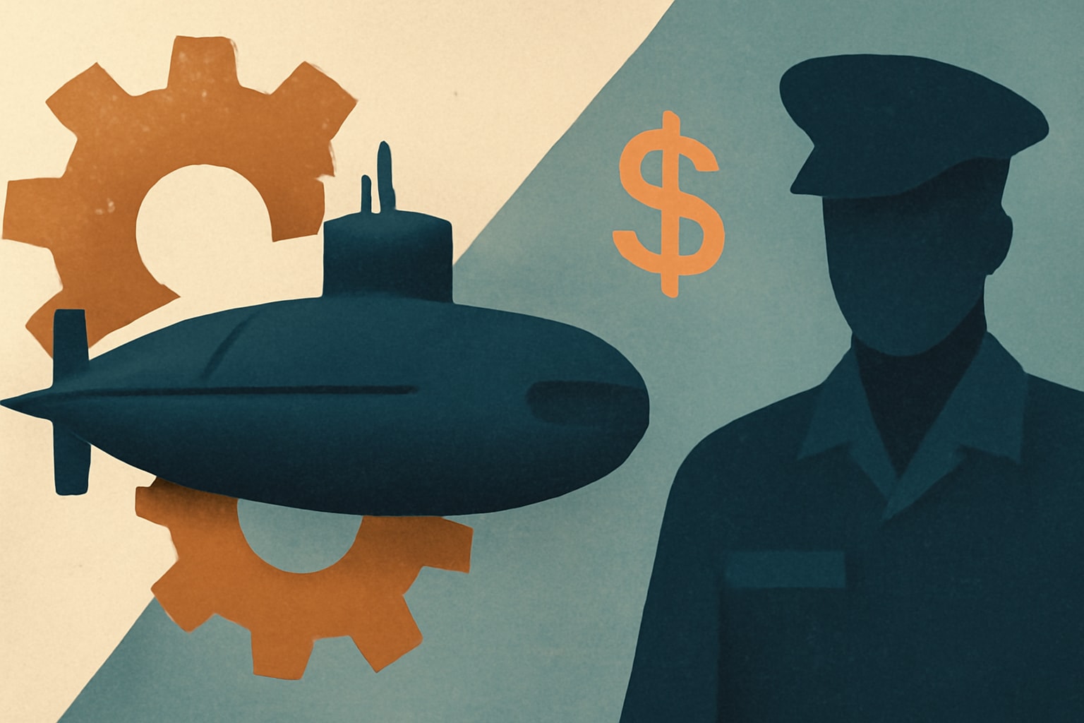 Editorial illustration for: Submarine Maintenance Delays Cost $3.4 Billion and 15,000 Operational Days