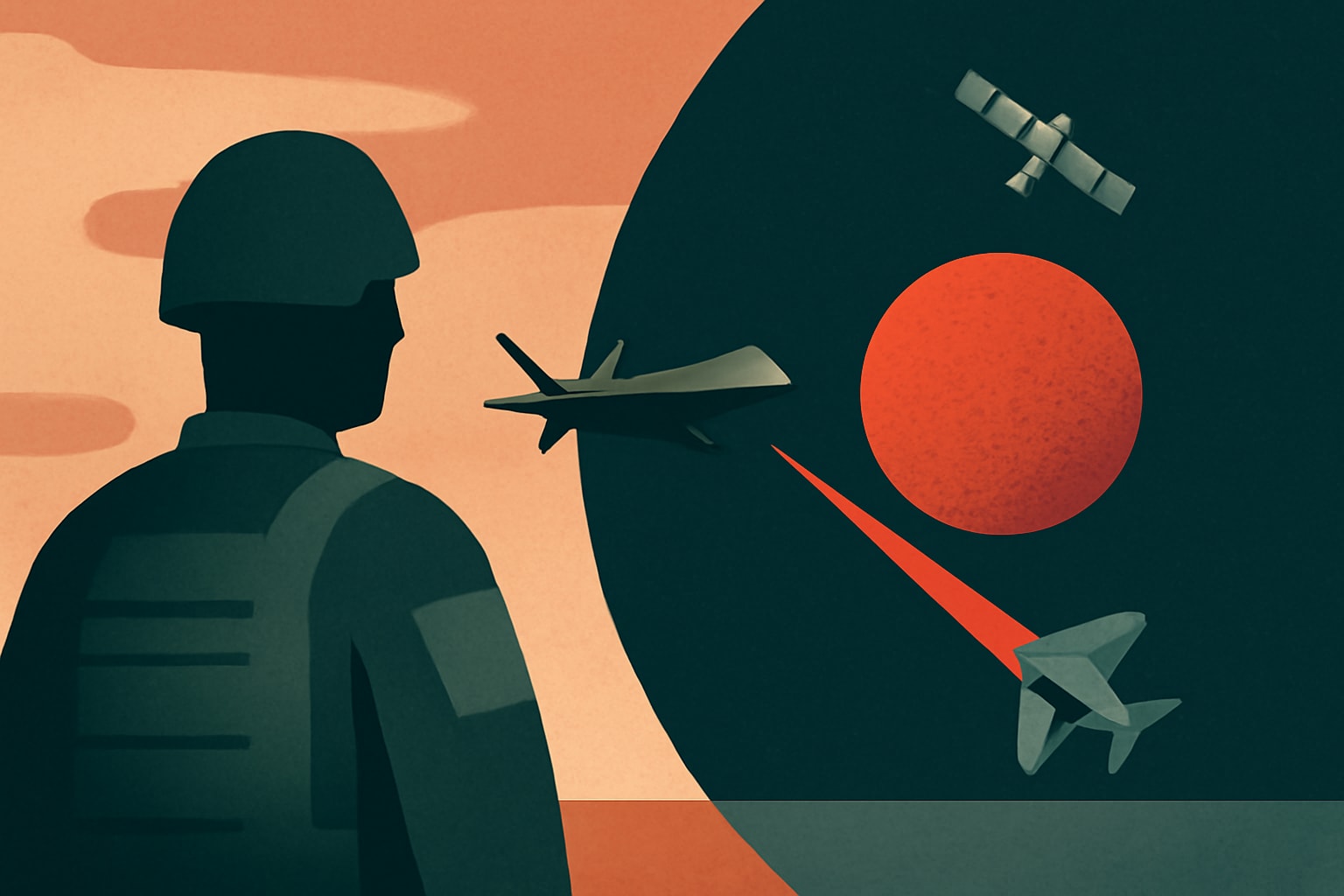 Editorial illustration for: Contested Space: A Growing Threat to U.S. Military Operations