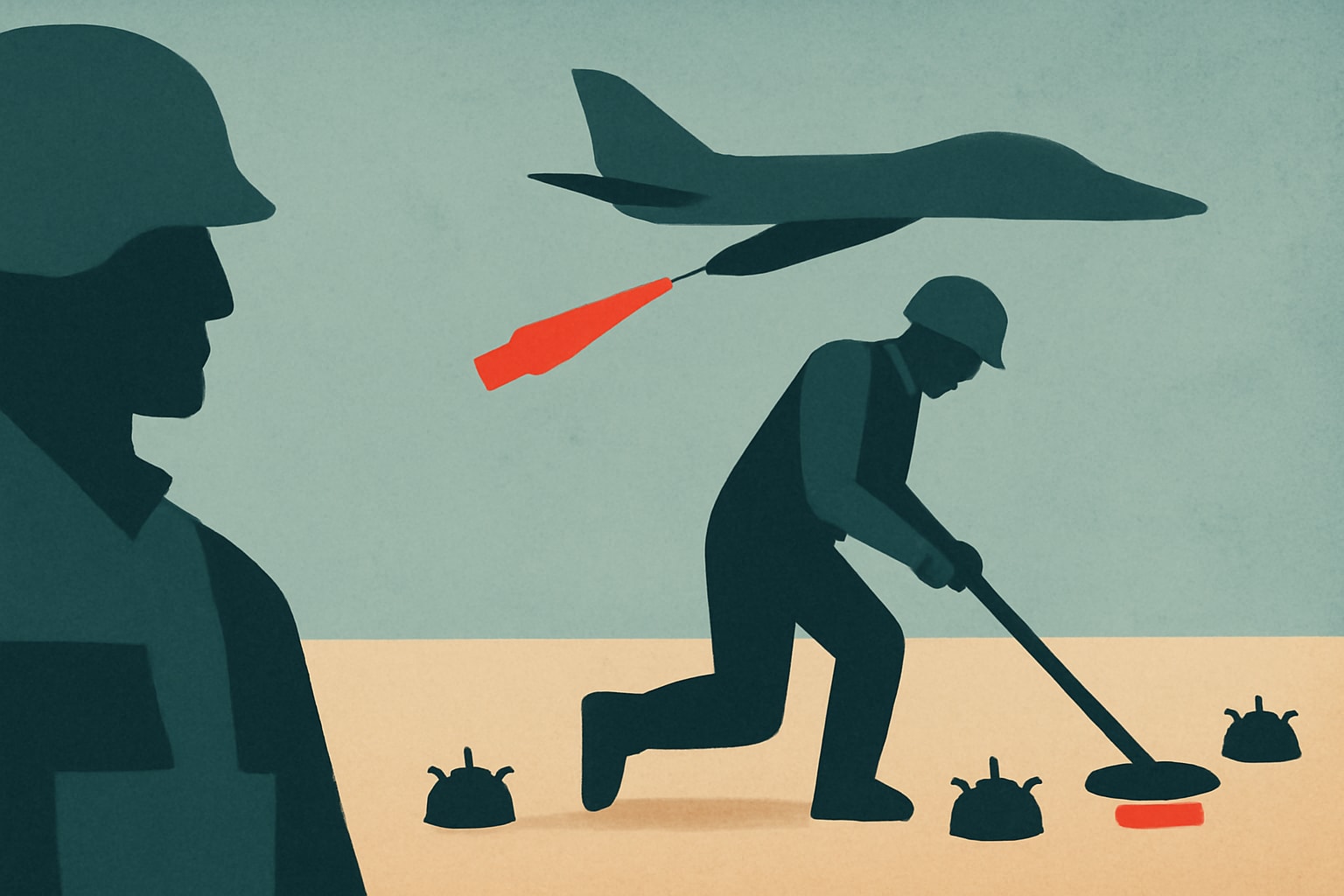 Editorial illustration for: U.S. Prioritizes Mine-Clearing Operations After Trump's Warning to Iran