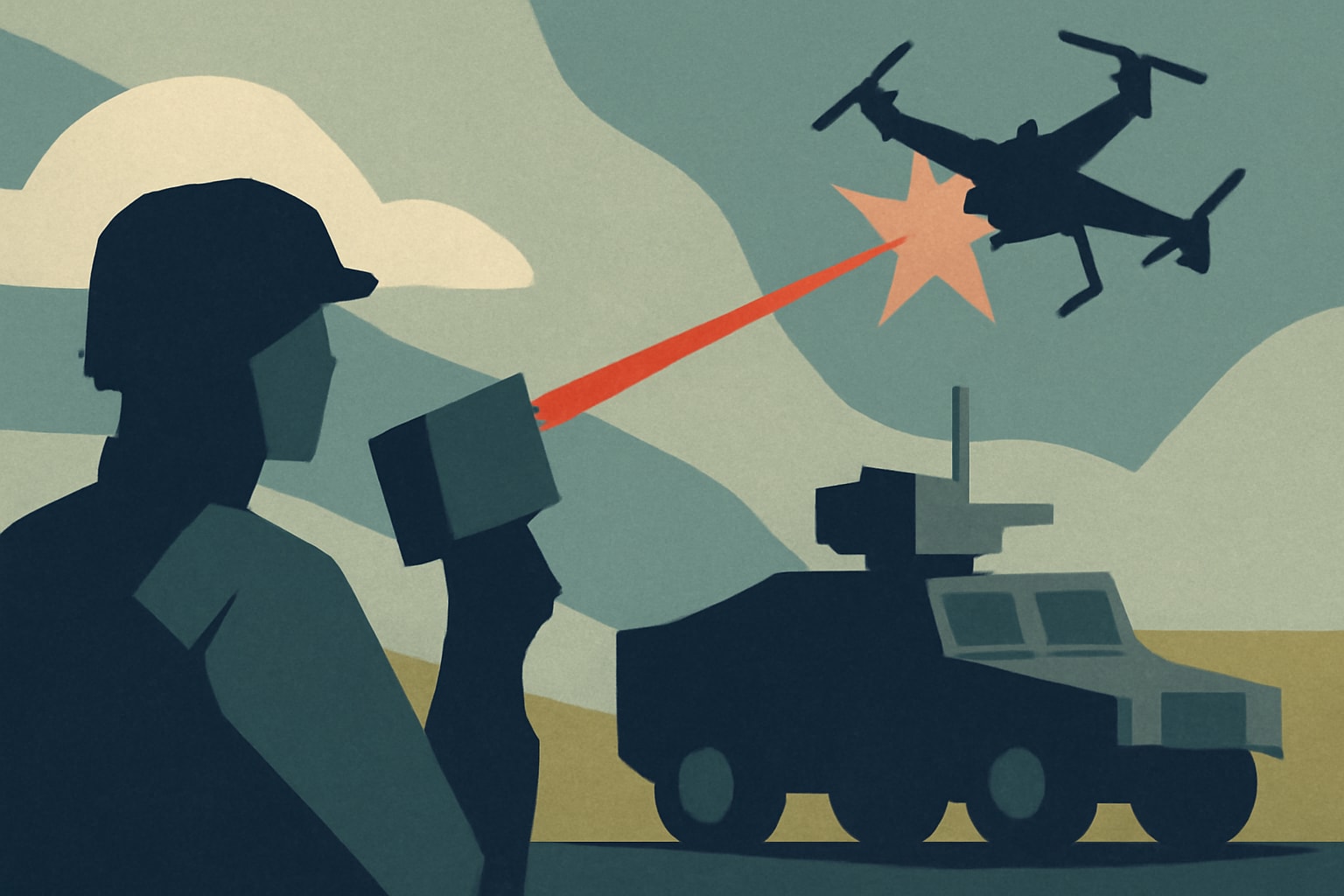 Editorial illustration for: U.S. Military Shoots Down Cartel Drones with Laser Technology