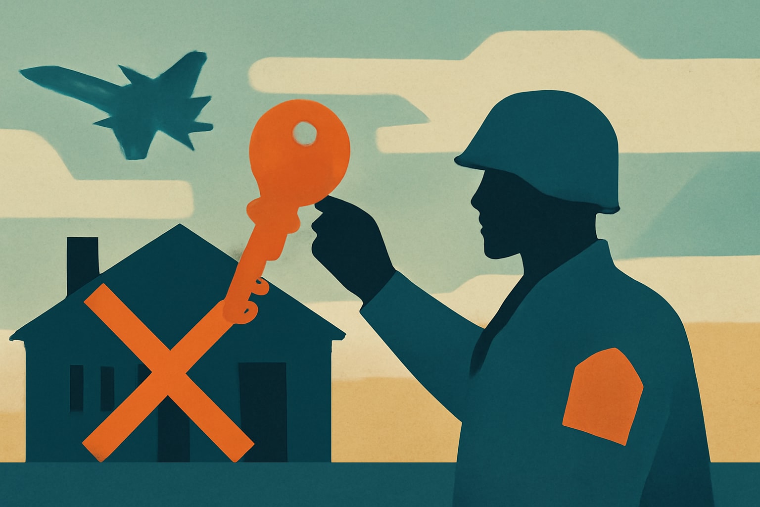 Editorial illustration for: Essential Steps for First-Time Military Homebuyers to Avoid Foreclosure