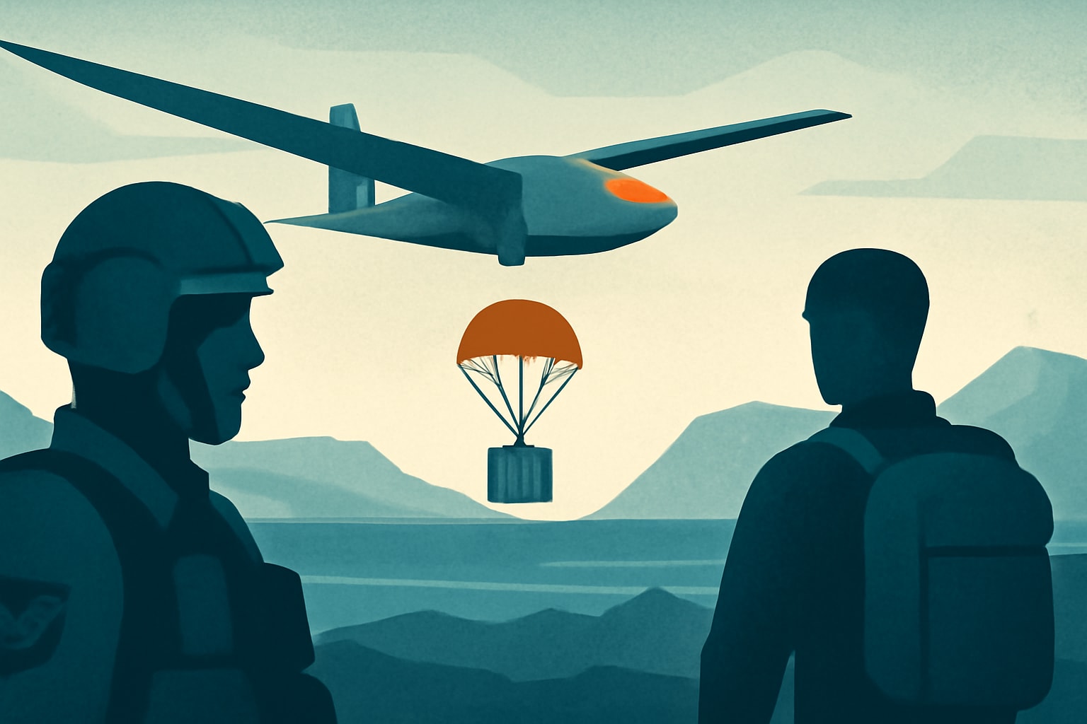 Editorial illustration for: Air Force Special Ops Test Gliders for Troop Resupply in Iceland