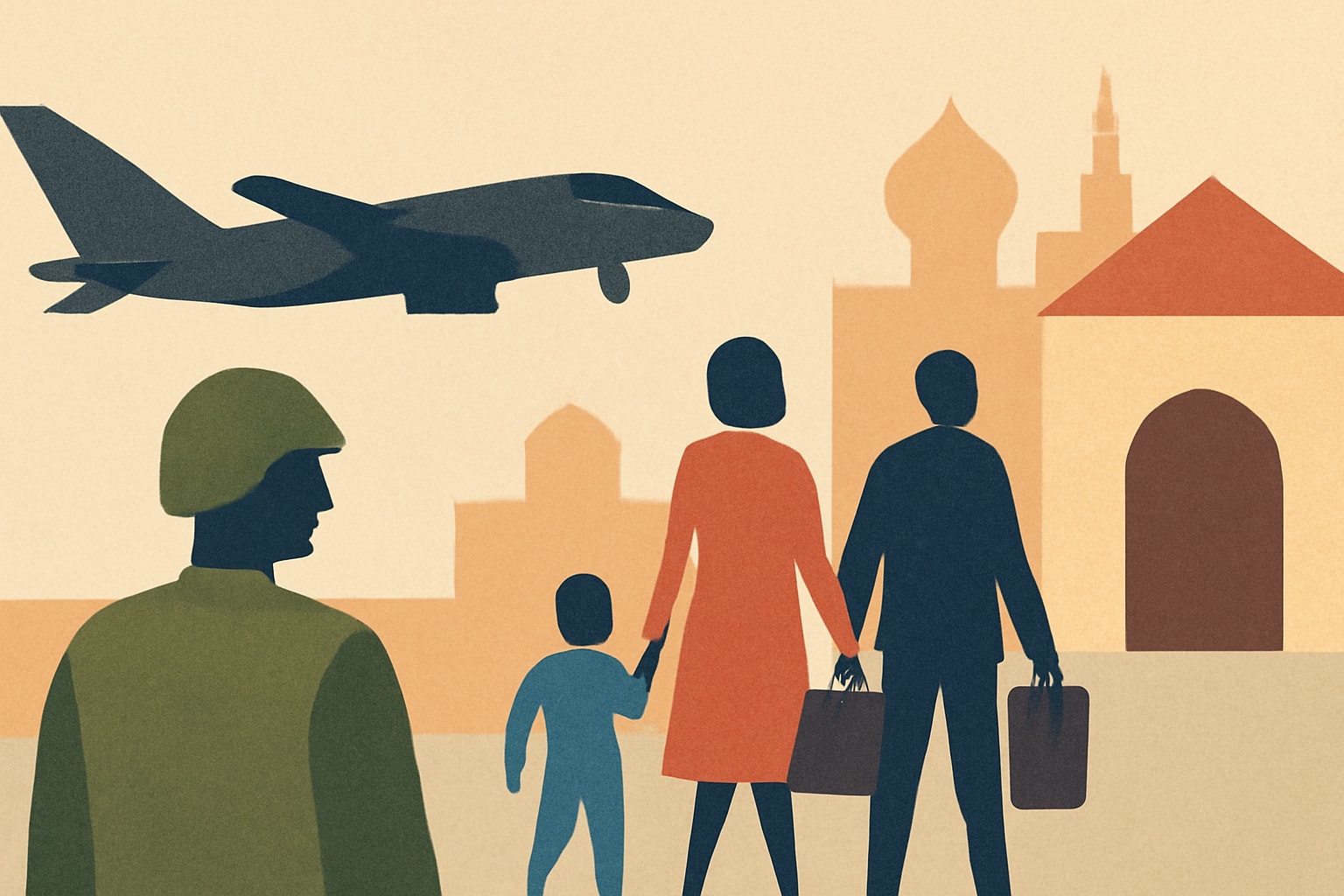 Editorial illustration for: US Diplomats and Family Members Begin to Return to Middle East Embassies