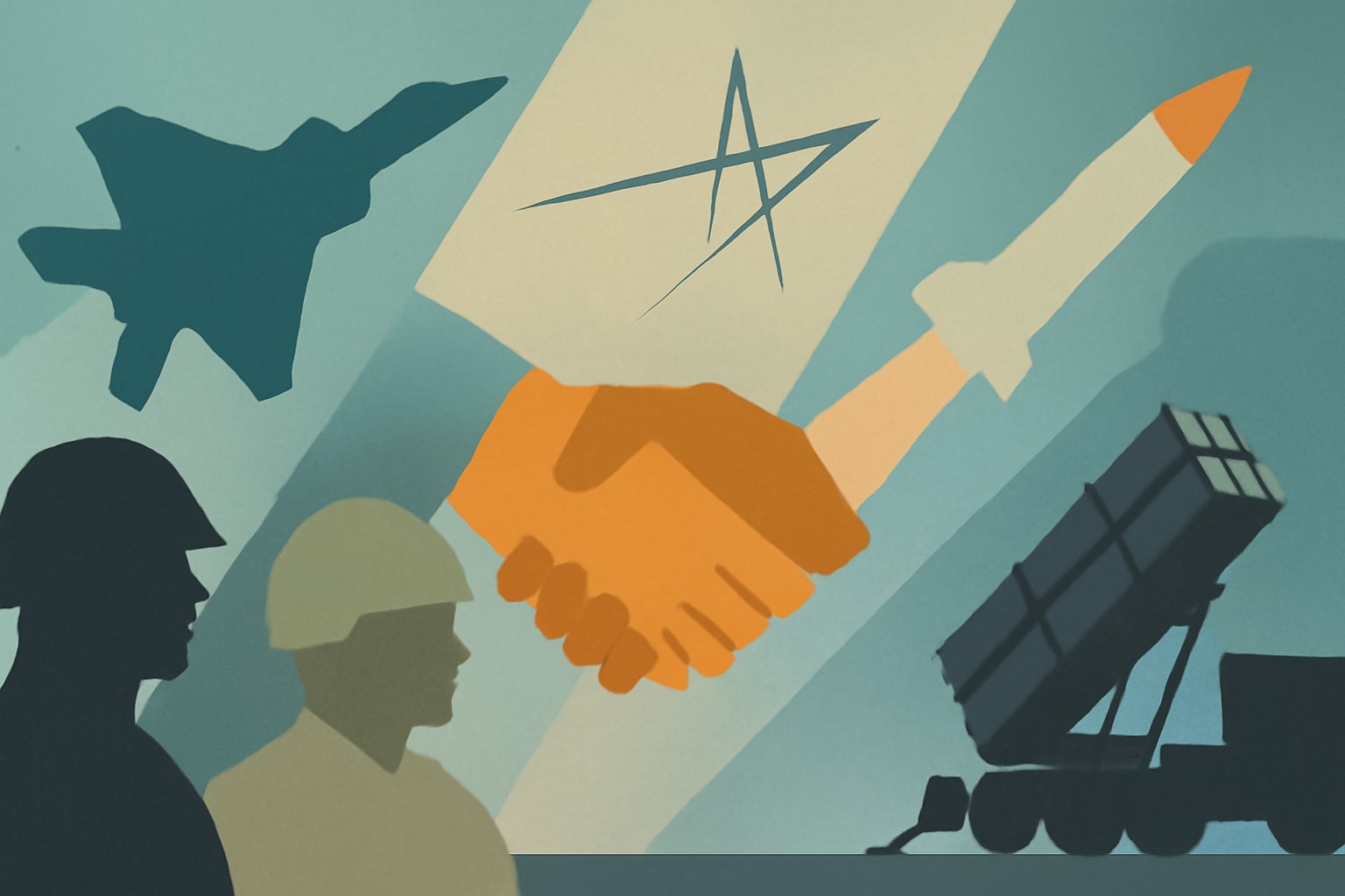 Editorial illustration for: Lockheed Martin and General Dynamics Awarded Deals to Boost Patriot, THAAD Production