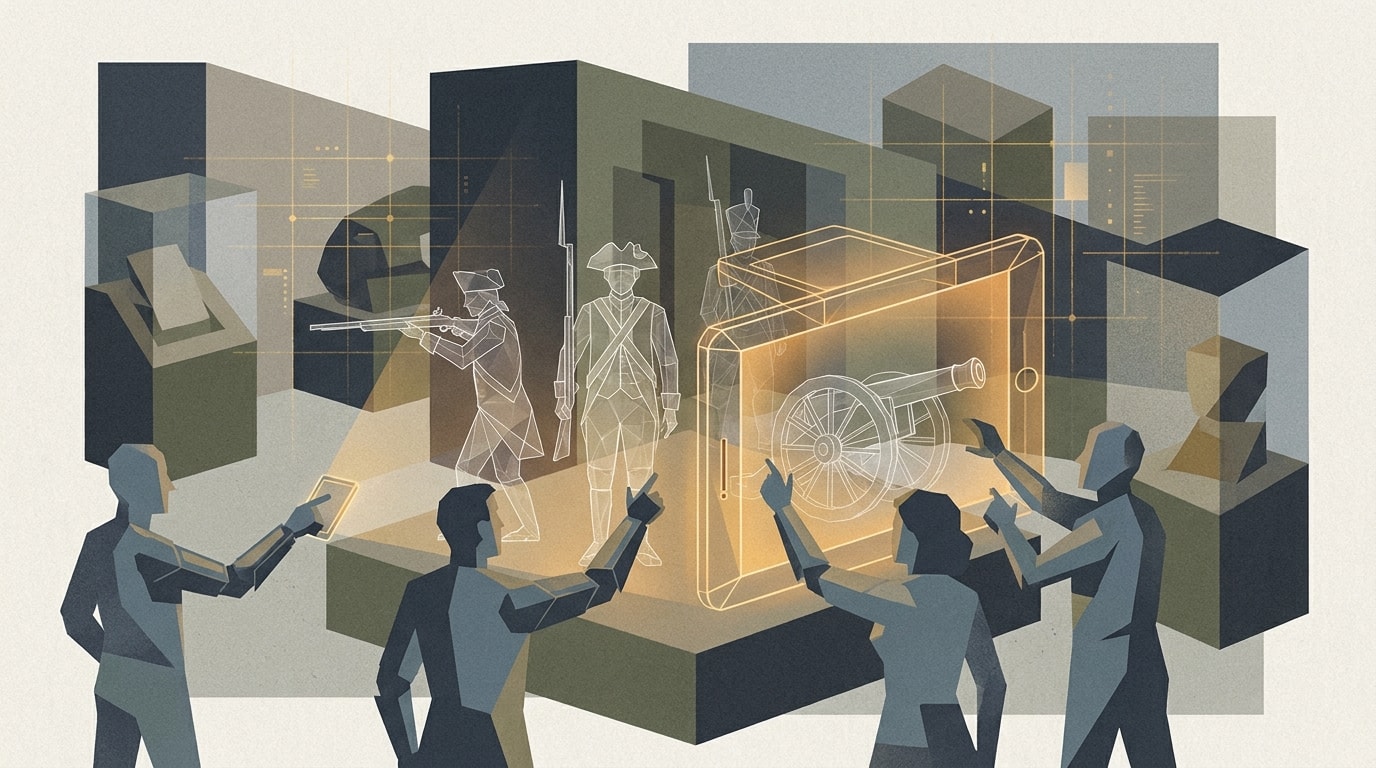 Editorial illustration for: Augmented Reality Exhibition Brings Revolutionary War to Life at Army Museum