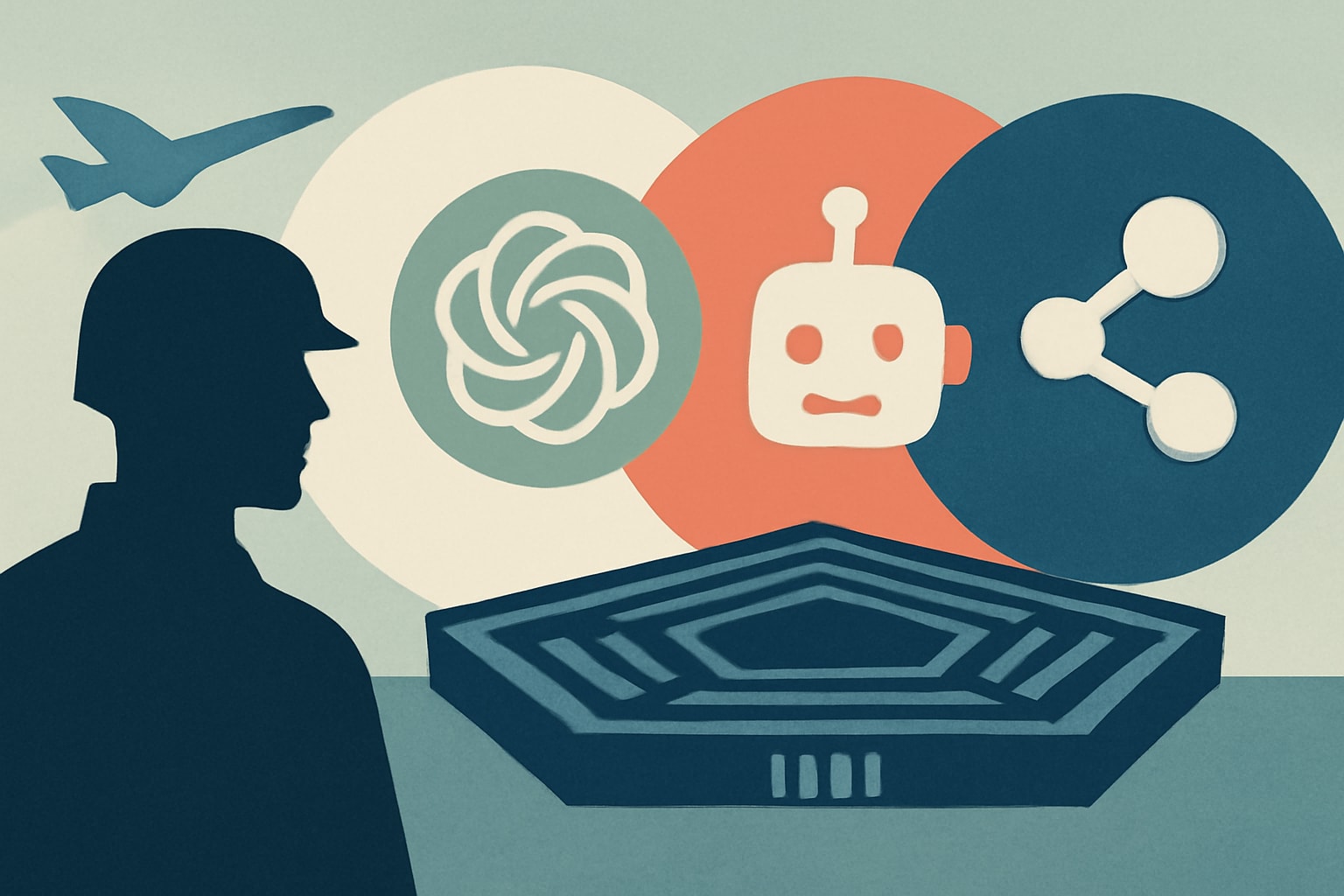 Editorial illustration for: Grok and ChatGPT Join Gemini in Pentagon’s Enterprise GenAI Portal