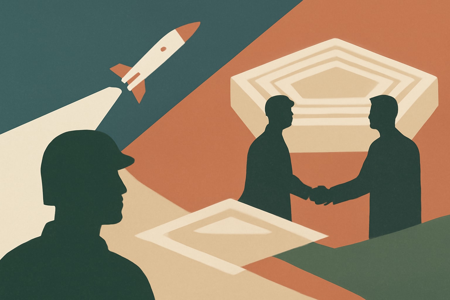 Editorial illustration for: Pentagon Issues Contracts to Boost Manufacturing Capacity for Space Systems