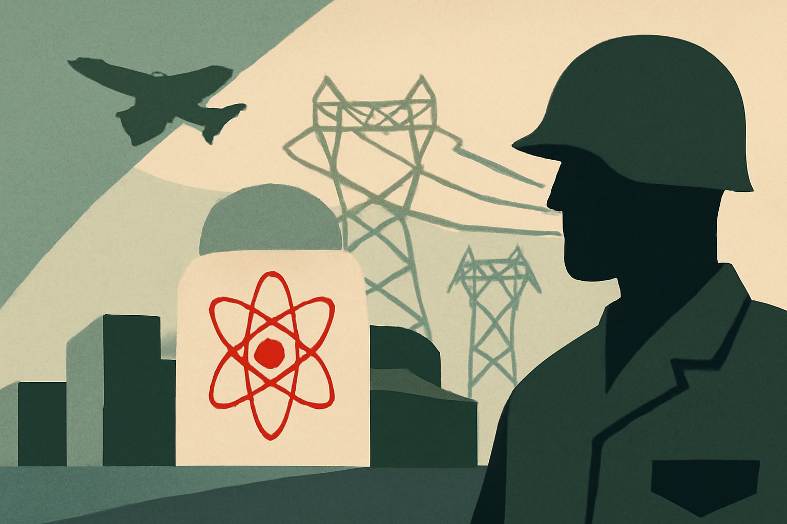 Editorial illustration for: Military Microreactors on Bases Could Enhance Energy Resilience