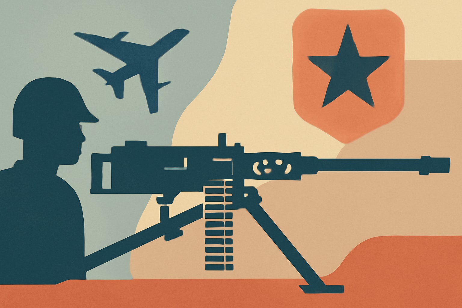 Editorial illustration for: A Century of the ‘Ma Deuce’: The M2 Browning Machine Gun's Legacy
