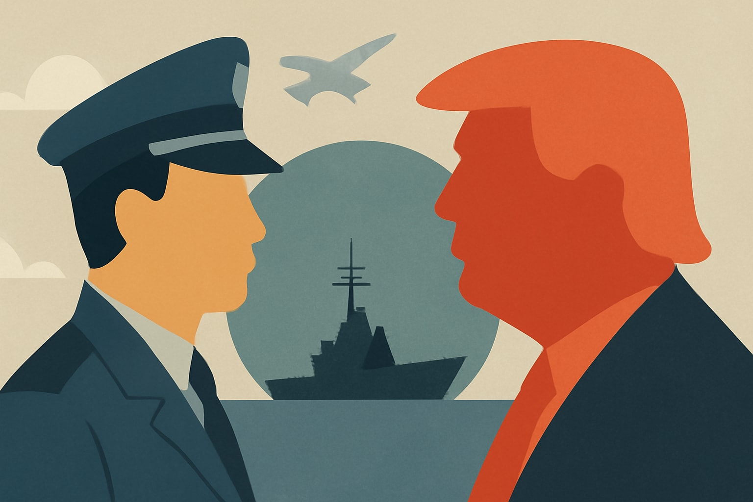 Editorial illustration for: Hung Cao Nominated as U.S. Navy Secretary by Donald Trump