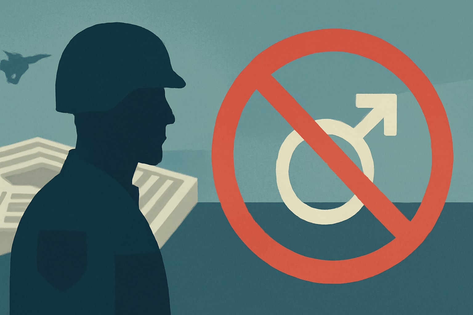 Editorial illustration for: Pentagon Temporarily Rescinds Guidance on Testosterone Screening for Troops