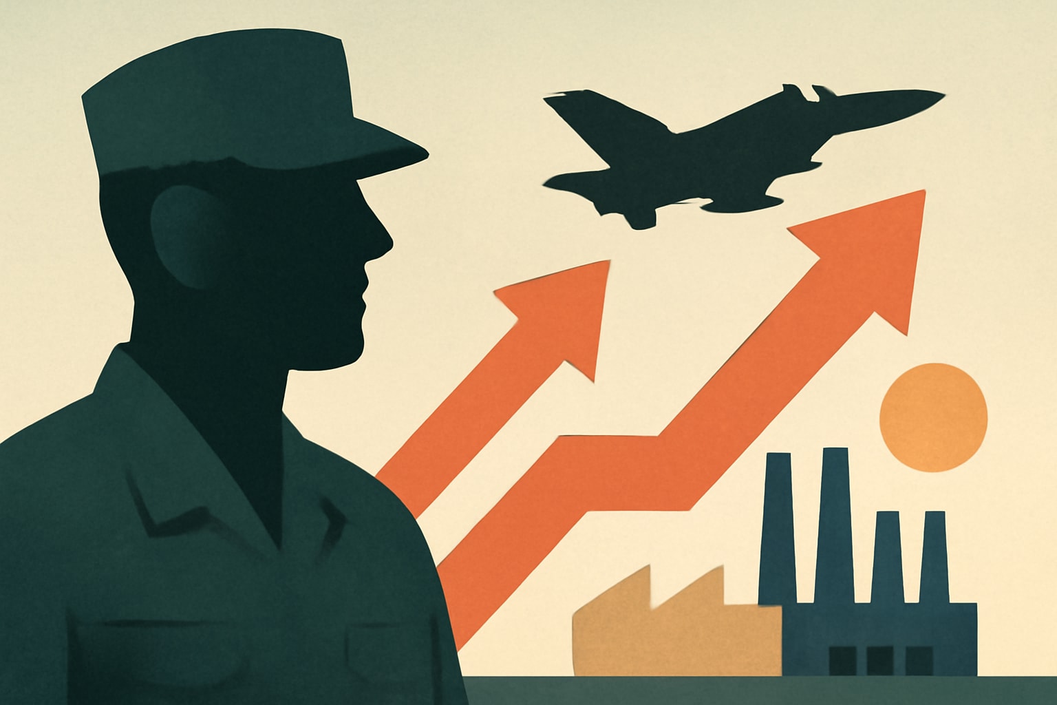 Editorial illustration for: Increased Military Spending Fuels Growth in Defense Manufacturing