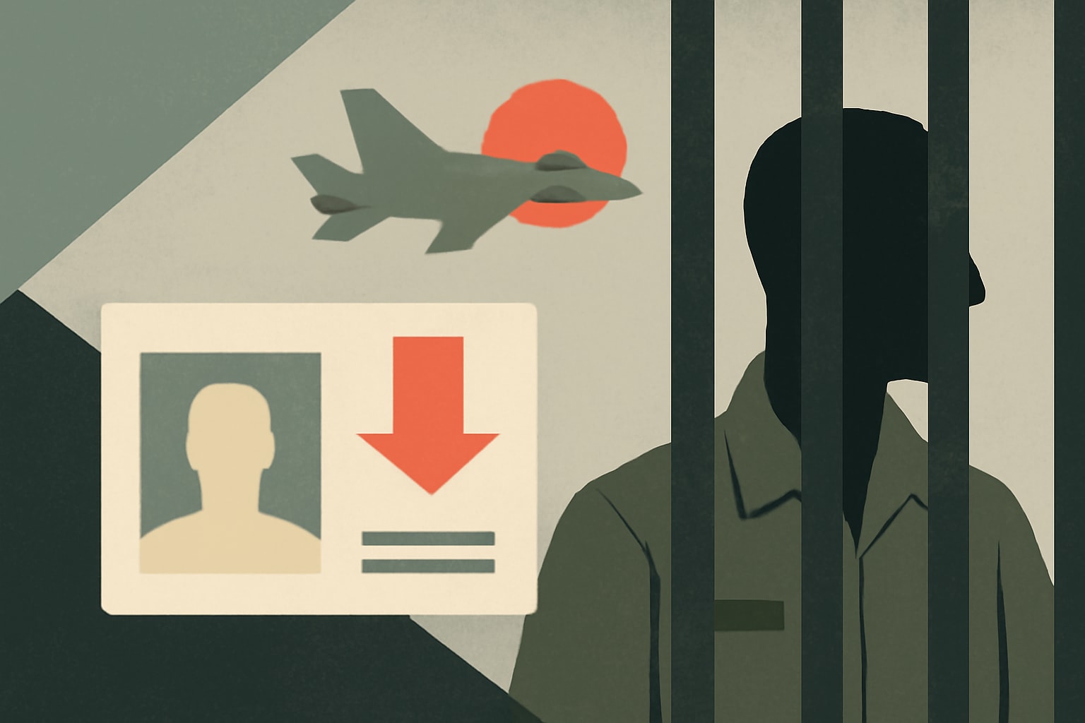 Editorial illustration for: Airman Charged with Immigration Fraud Faces 10 Years in Prison