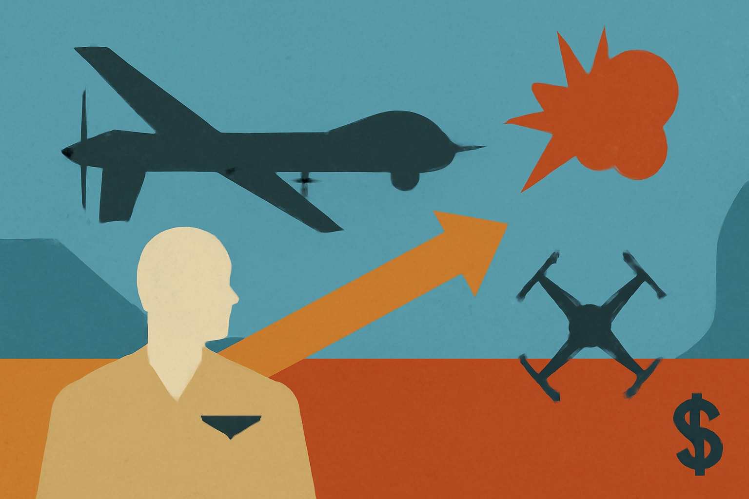 Editorial illustration for: Air Force Accelerates New Low-Cost Drone Program After MQ-9 Losses
