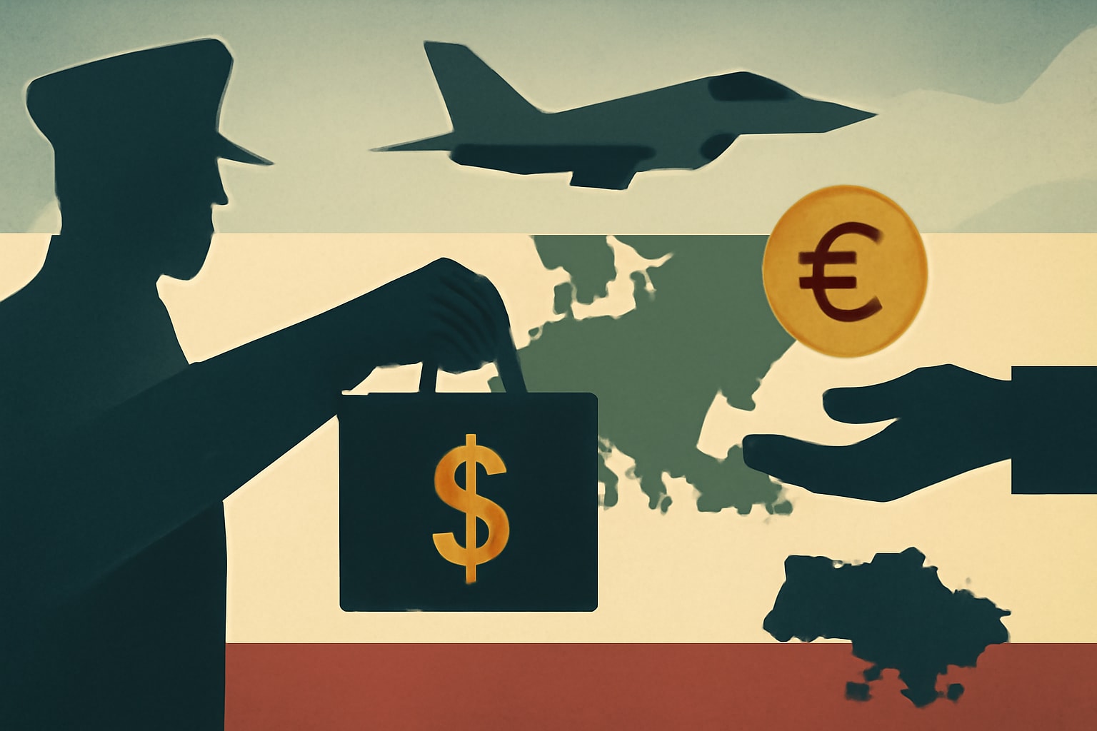 Editorial illustration for: US to Seek Back Payment from Europe for Ukraine Aid, Trump Says