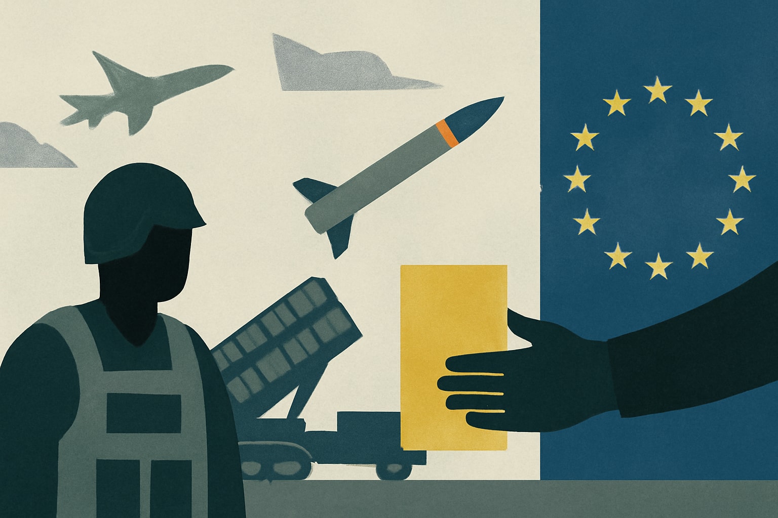 Editorial illustration for: Ukraine Requests EU Funding for First Purchase of Patriot Missiles