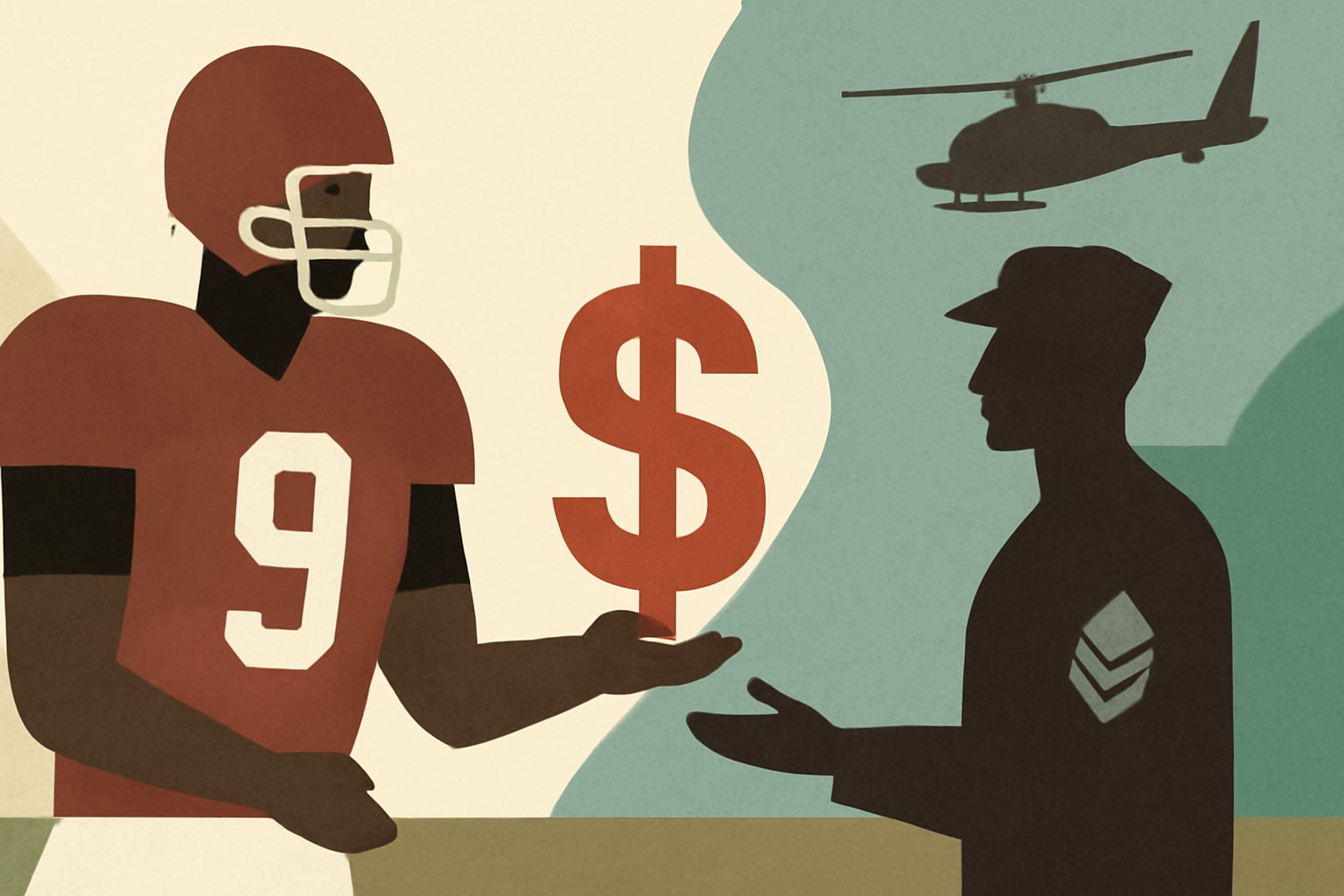 Editorial illustration for: Oklahoma Sooner Danny Okoye Donates for Tackles to Support Veterans