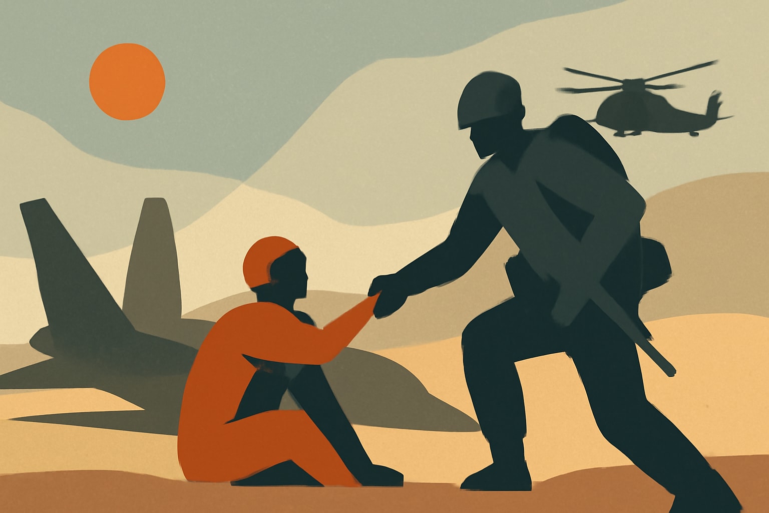 Editorial illustration for: U.S. Special Forces Rescue Downed F-15 Airman in Iran