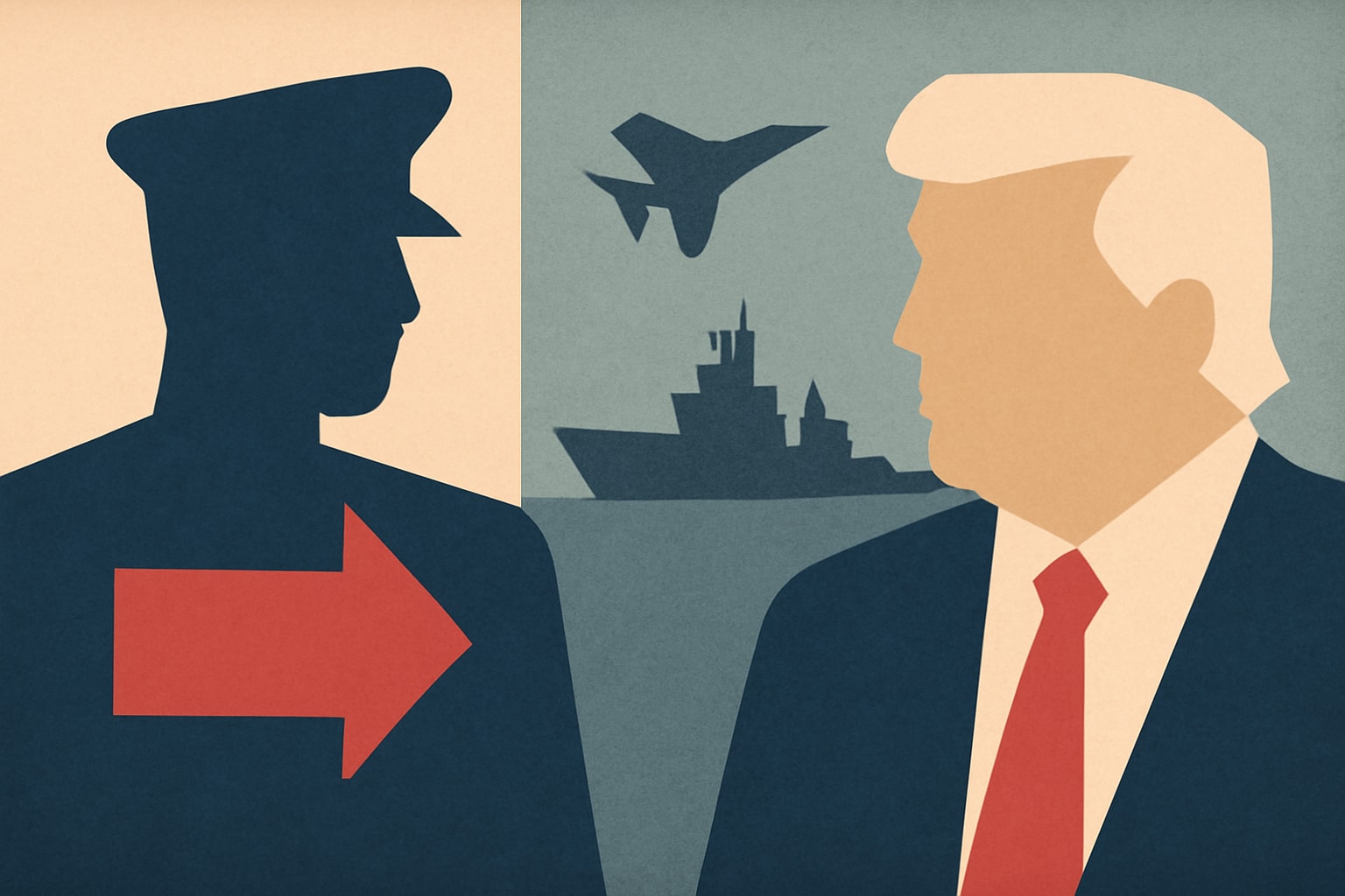 Editorial illustration for: Trump Nominates Hung Cao as Secretary of the Navy