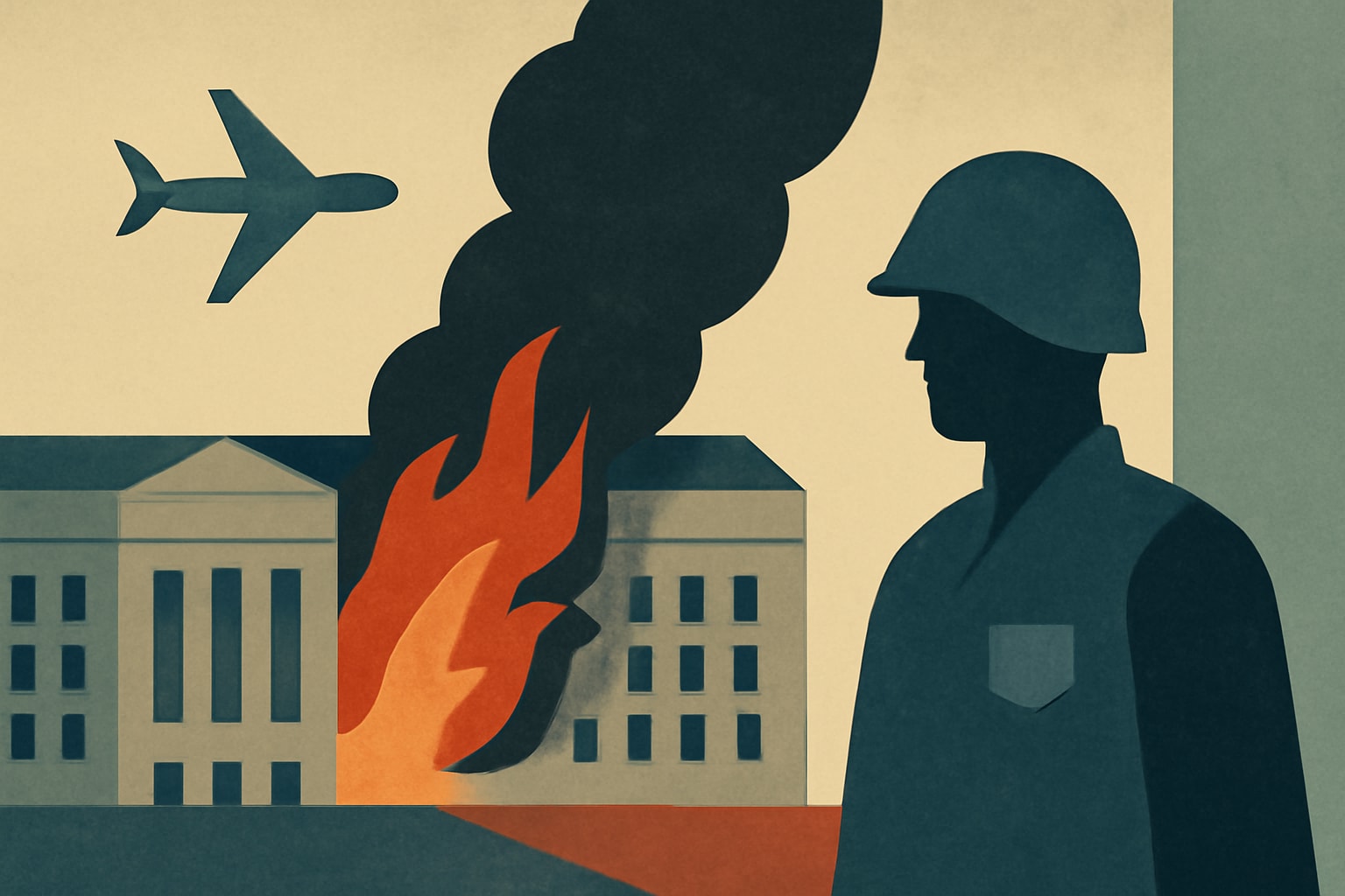 Editorial illustration for: Survivor Accounts from the Pentagon Attack on 9/11: A Look Back