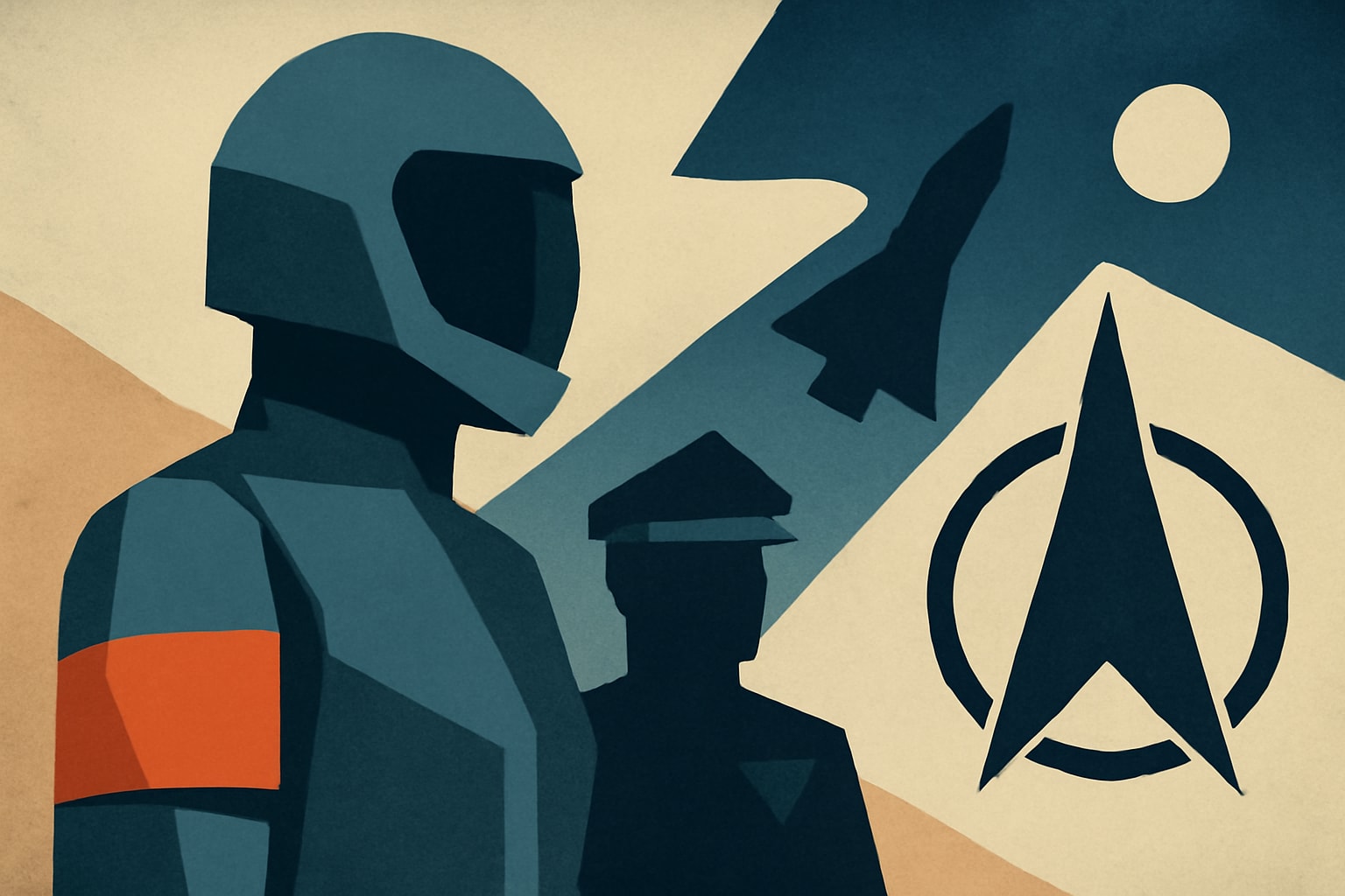 Editorial illustration for: Trump Says New Space Force Uniforms Inspired by Sci-Fi Film With Nazi Undertones
