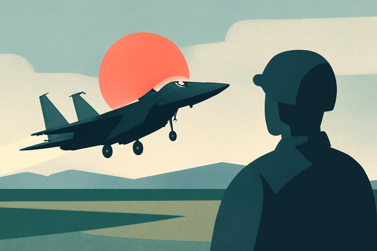 Editorial illustration for: First Overseas-Bound F-15EX Fighter Jet Departs for Kadena Air Base