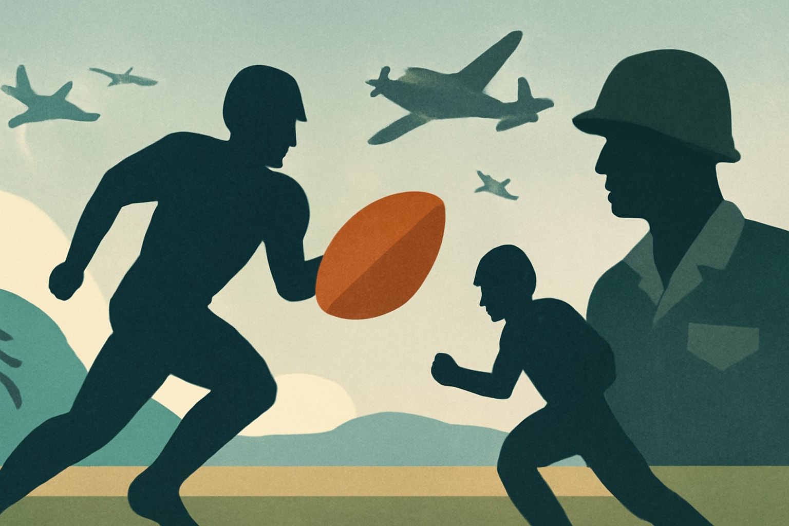 Editorial illustration for: Netflix's 'The Mosquito Bowl' Brings WWII's Legendary Game to Life