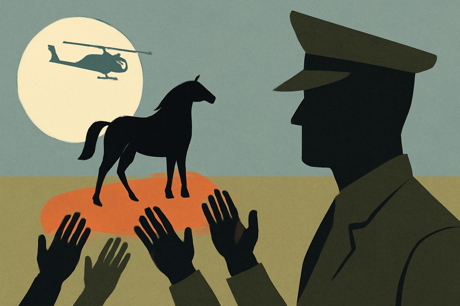 Editorial illustration for: Support Grows for Dark Horse Army Secretary Contender Marc Andersen