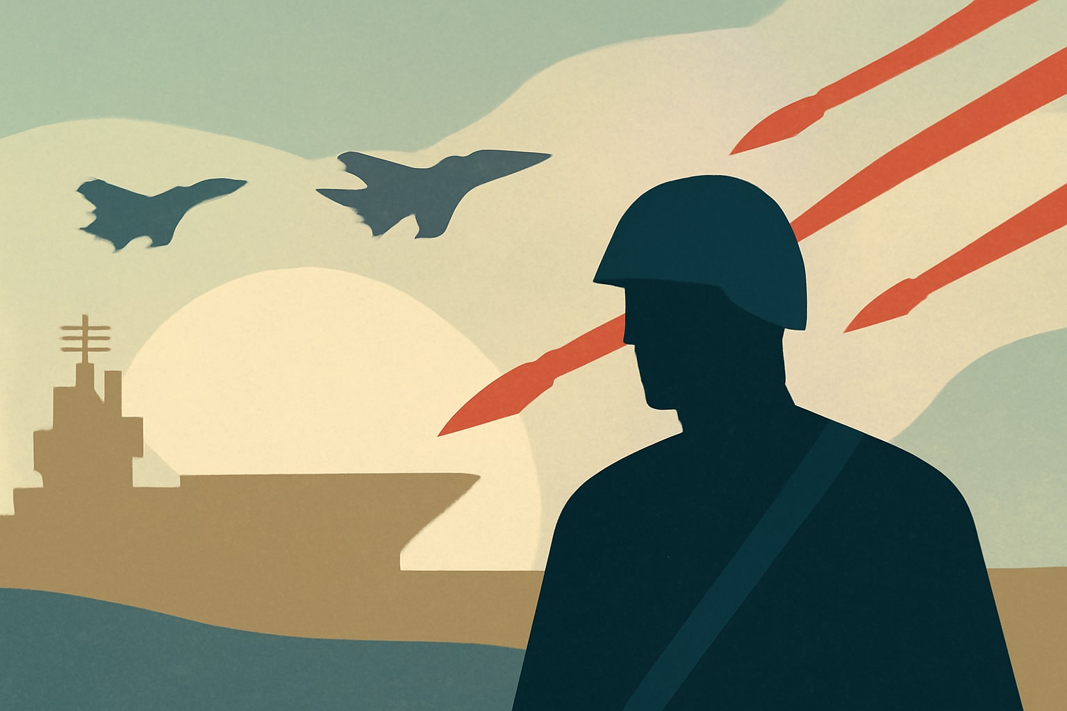 Editorial illustration for: US Military Faces Significant Challenge from Iranian Attacks