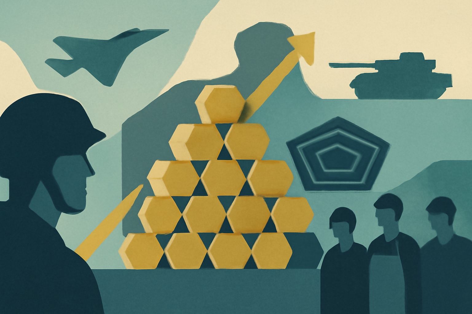 Editorial illustration for: Pentagon's $450 Million Investment in Tungsten Will Create 1,200 Jobs