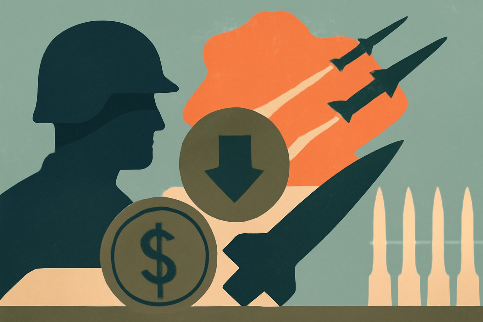 Editorial illustration for: Iran War Costs $38 Billion, Depletes U.S. Missile Interceptors