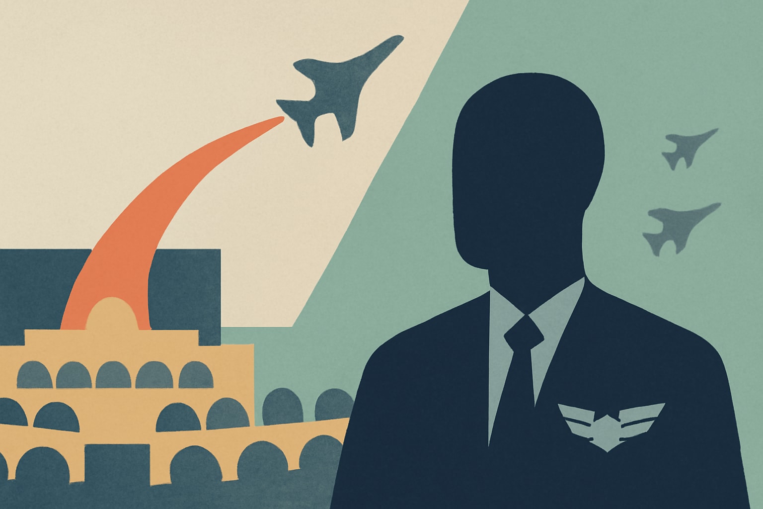 Editorial illustration for: Air Force Fighter Pilot in Congress Urges More Wingmen to Join