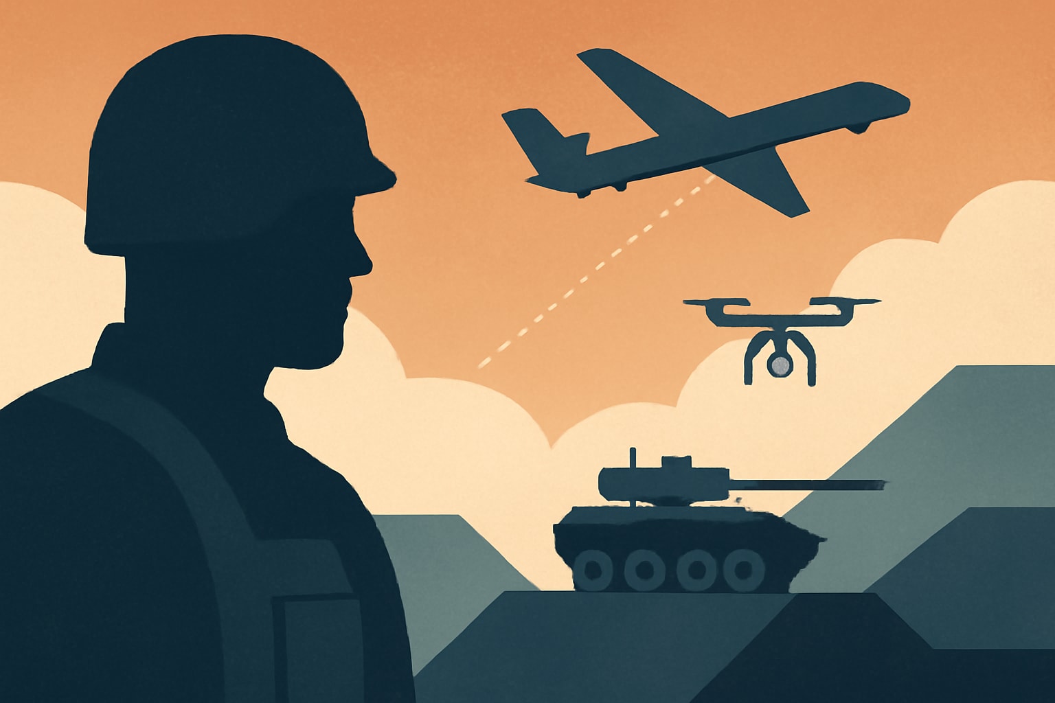 Editorial illustration for: US Military Must Adapt as Autonomous Systems Change Warfare Landscape