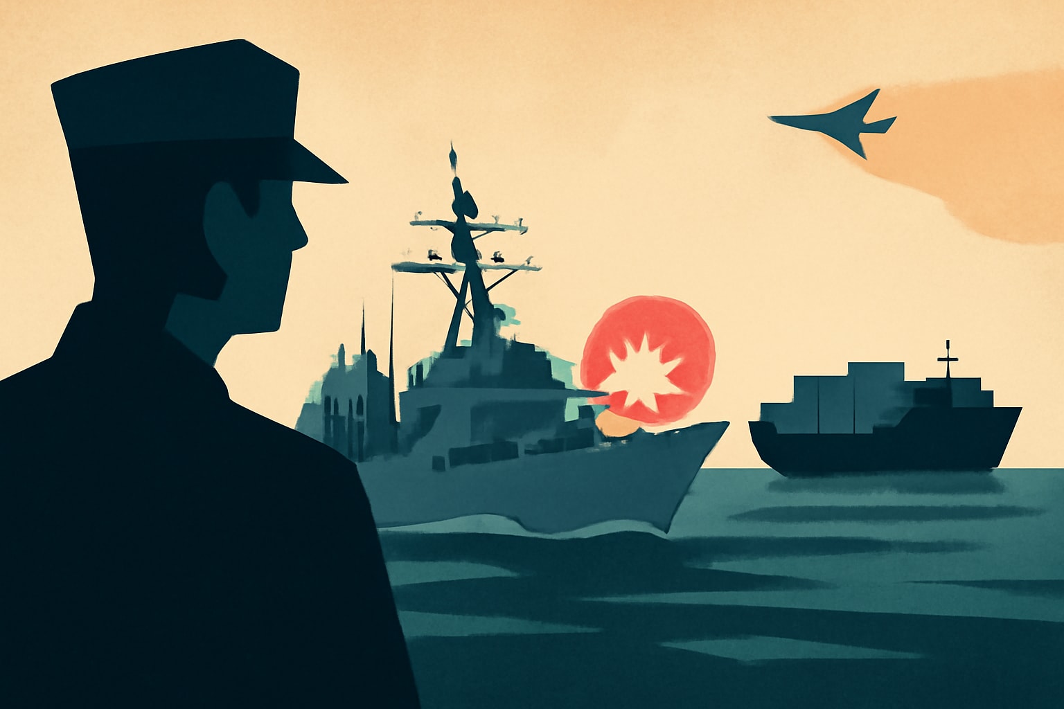 Editorial illustration for: USS Spruance Engages Cargo Vessel Heading to Iranian Port