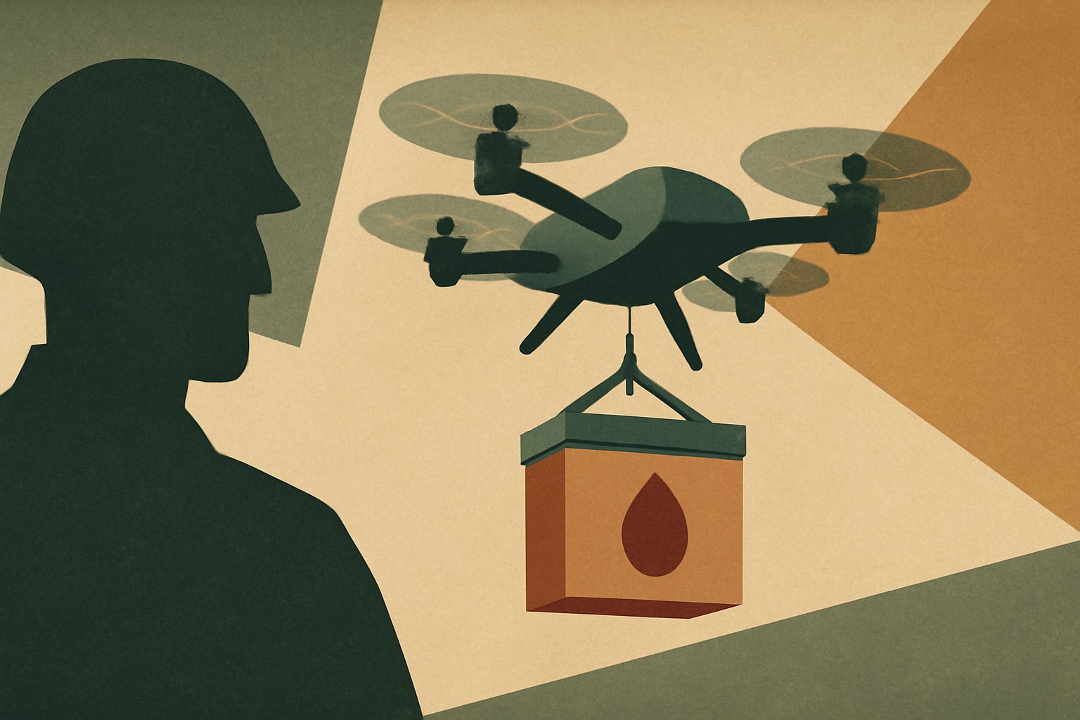 Editorial illustration for: US Army Seeks Innovative Drones to Transport Blood Supplies