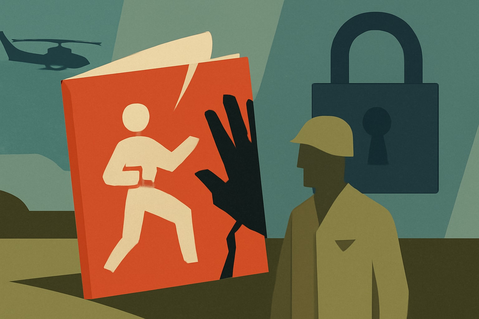 Editorial illustration for: Martial Arts Instructor Accuses Army of Stealing Instructional Material