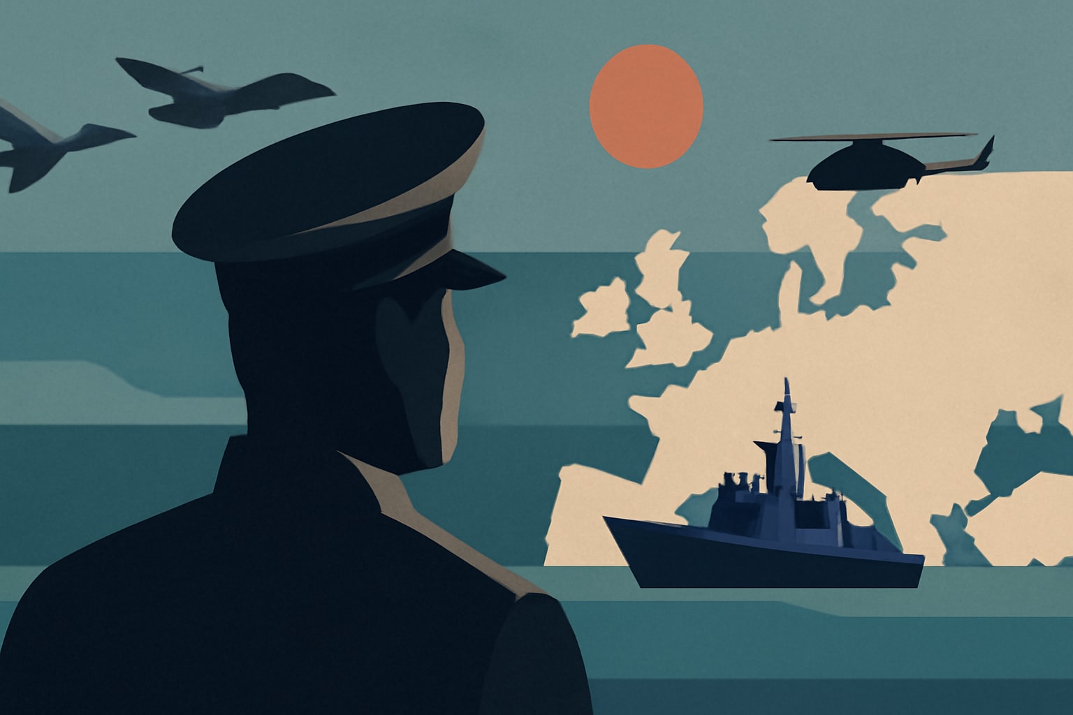 Editorial illustration for: UK Navy Chief Calls for Renewed Focus on Atlantic Security
