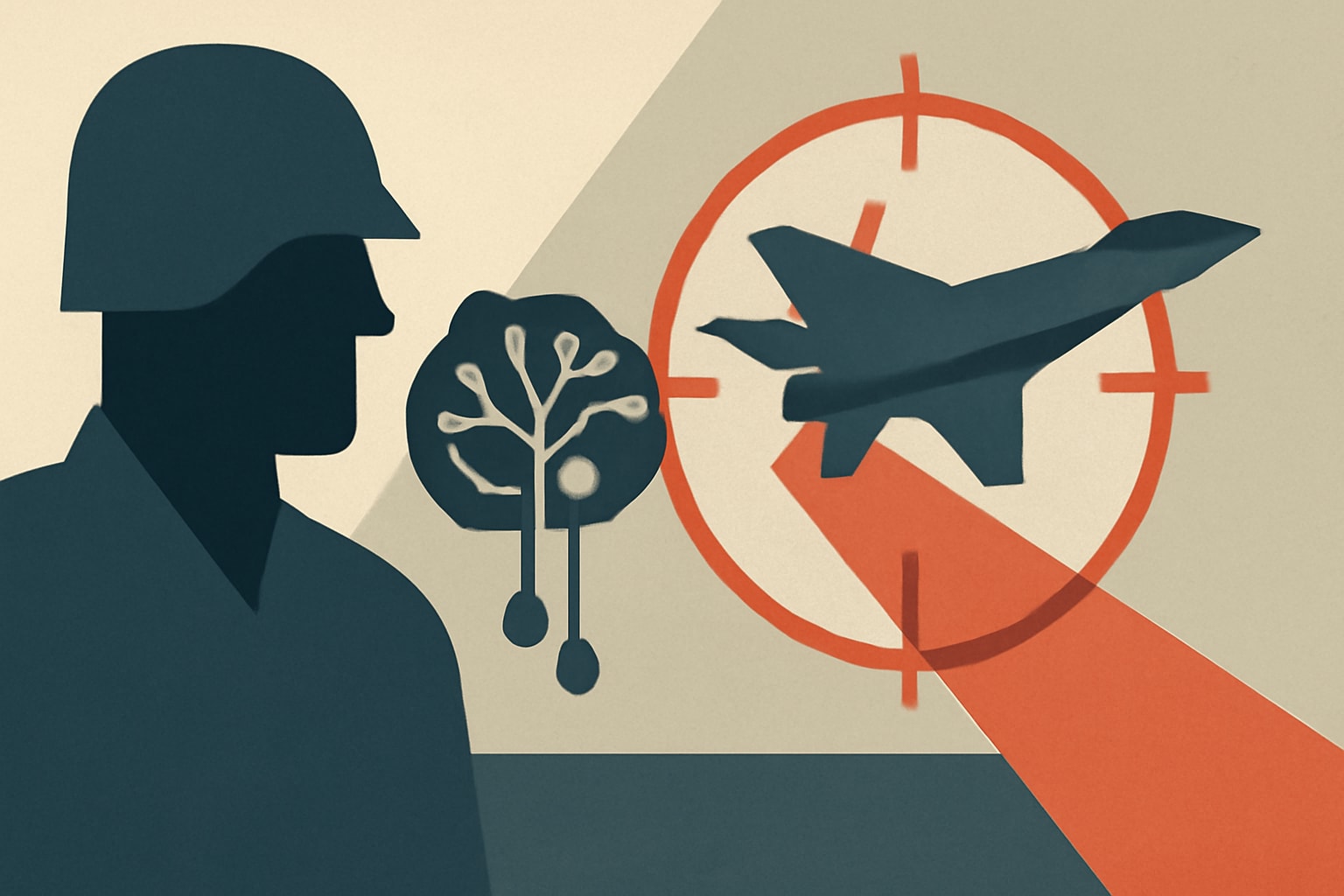 Editorial illustration for: Concerns Rise Over AI Military Targeting Speed Outpacing Human Oversight