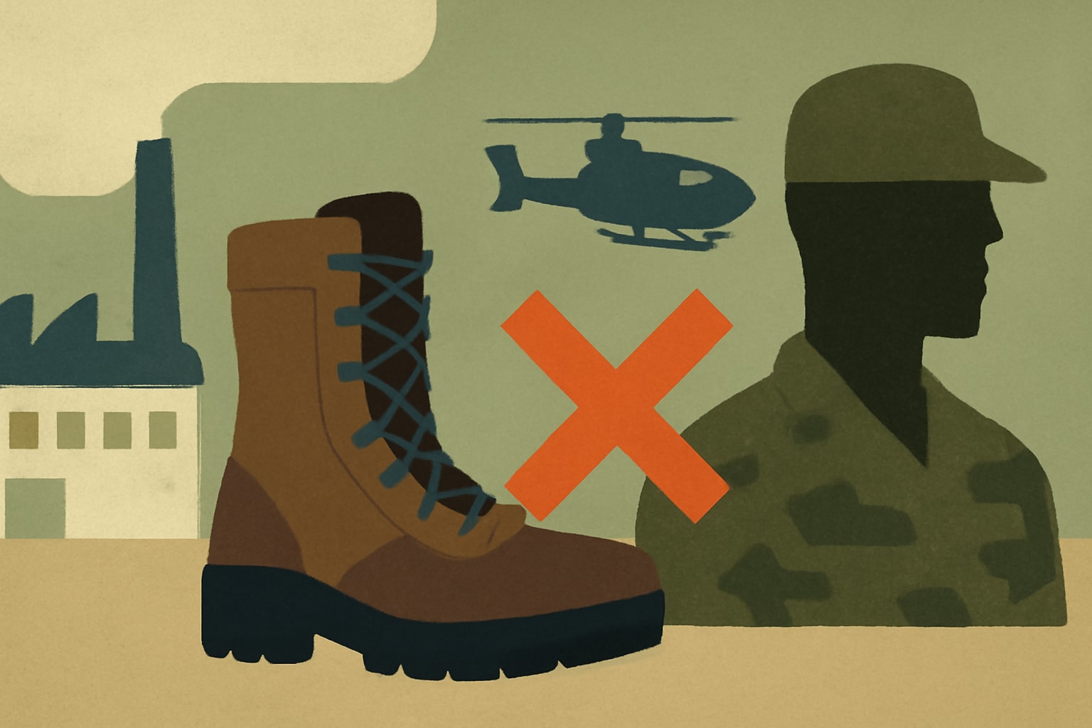 Editorial illustration for: Marine Corps Cold-Weather Boots Fail Quality Control Amid U.S. Manufacturing Push
