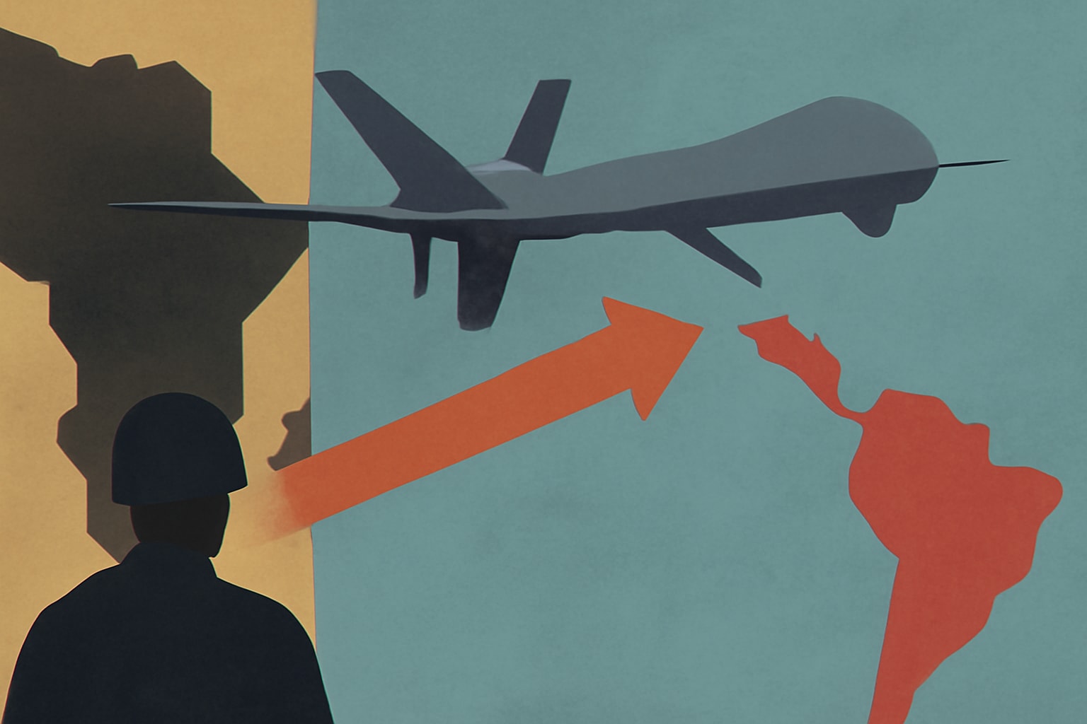 Editorial illustration for: U.S. Shifts Reaper Drones from Africa to Latin America