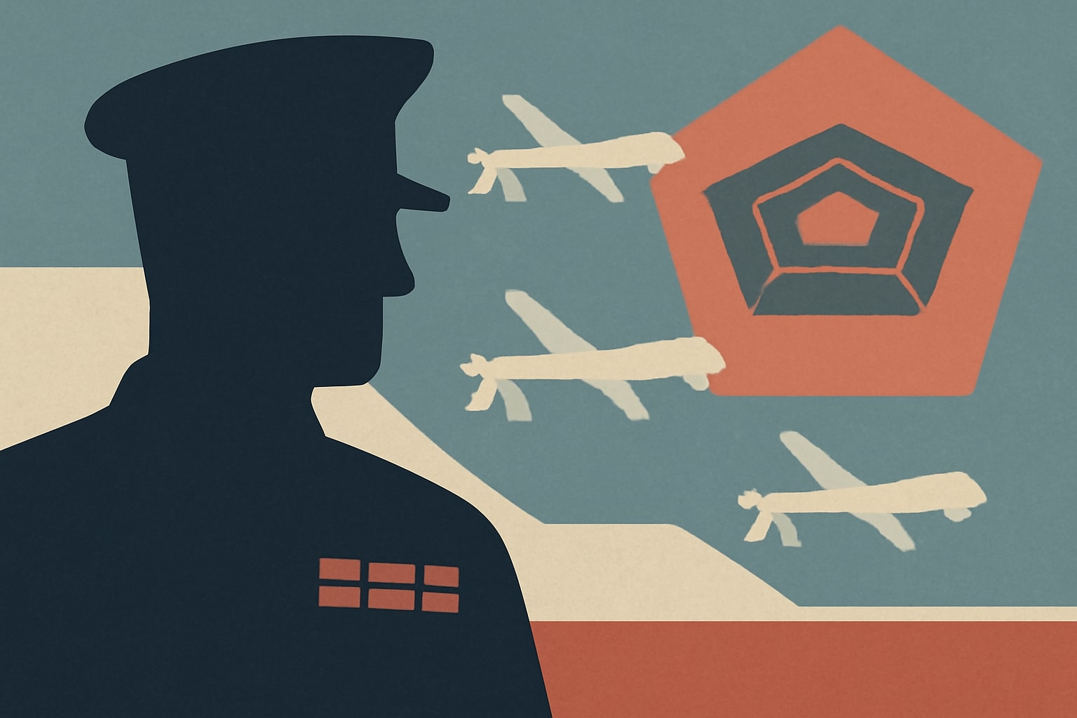 Editorial illustration for: Pentagon Announces Key Performers in Drone Dominance Program