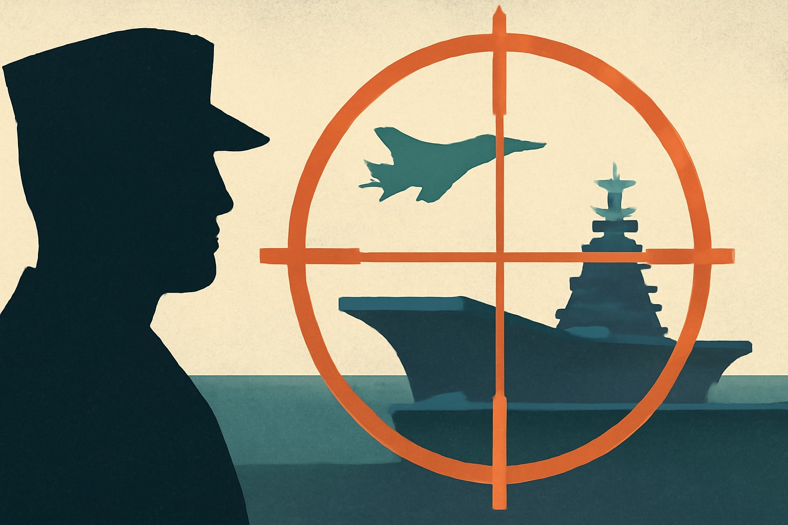 Editorial illustration for: U.S. Navy Should Target Chinese Aircraft Carriers, Report Advises