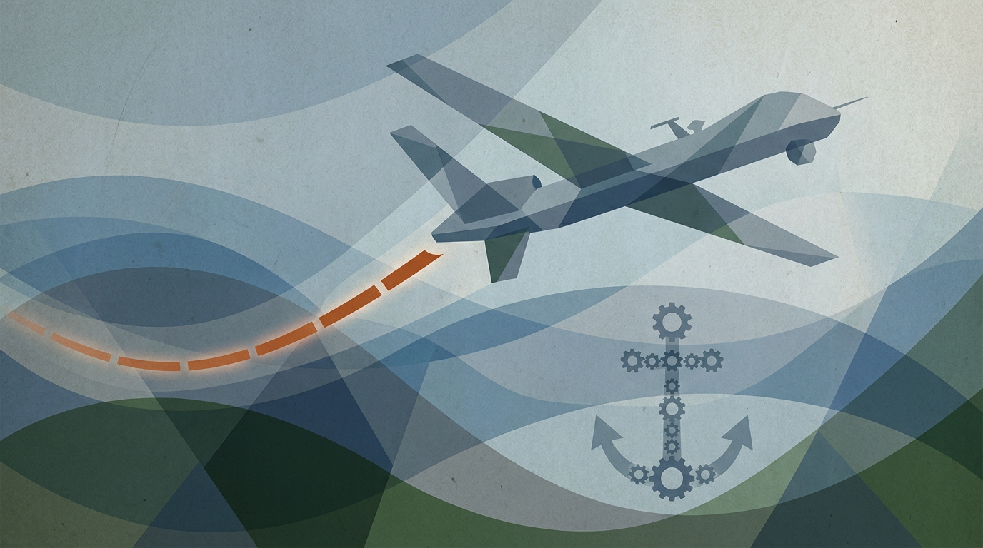 Editorial illustration for: US Navy’s MQ-25A Stingray Achieves Milestone with First Successful Test Flight